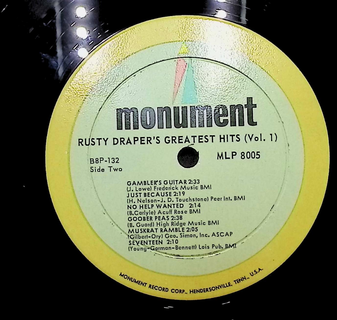Rusty Draper's Greatest Hits (Volume 1) 1964 LP Folk, World, & Country  — image 4