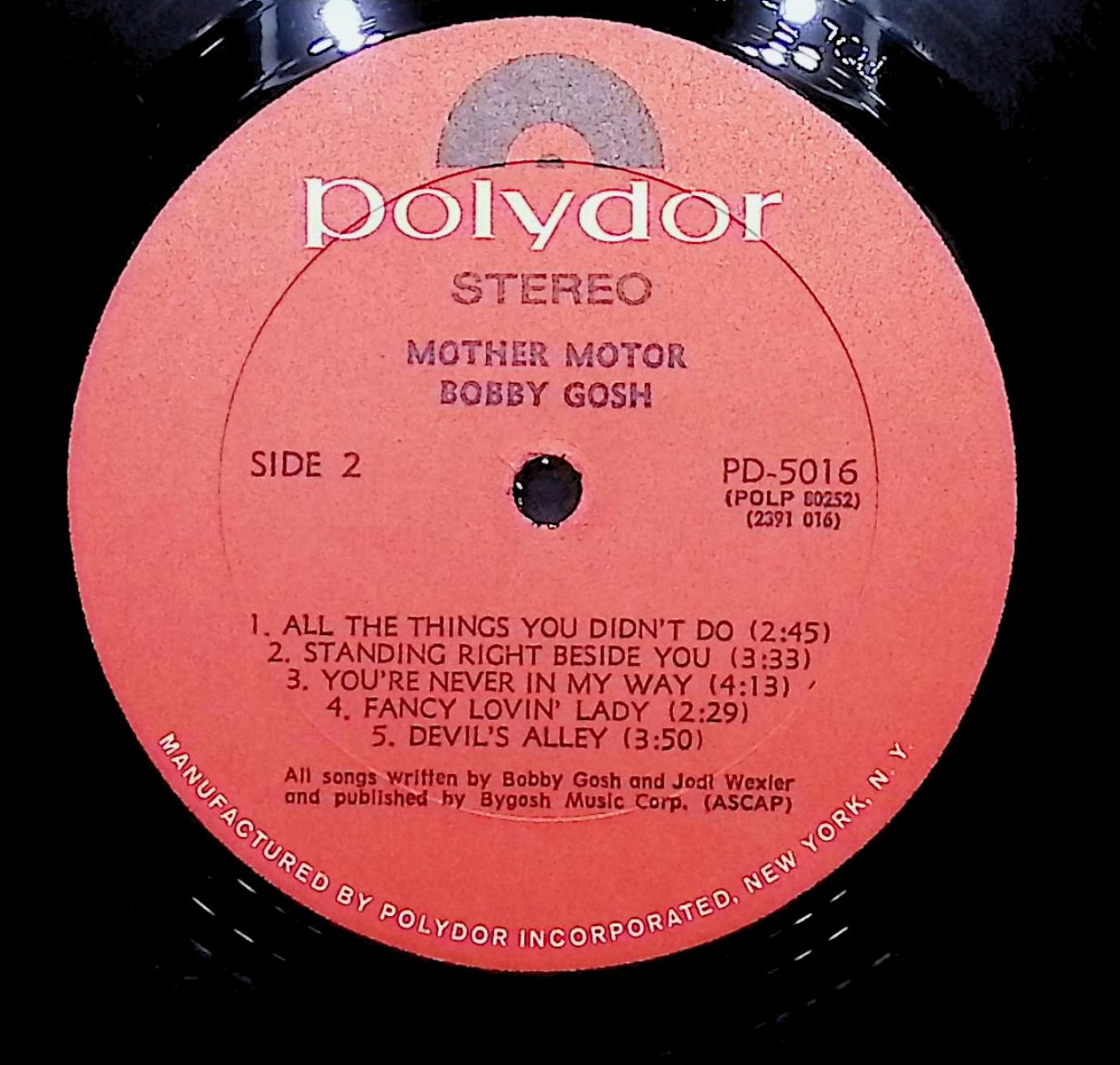 Bobby Gosh Mother Motor 12" LP 1972 PD 5016 Rock — image 2