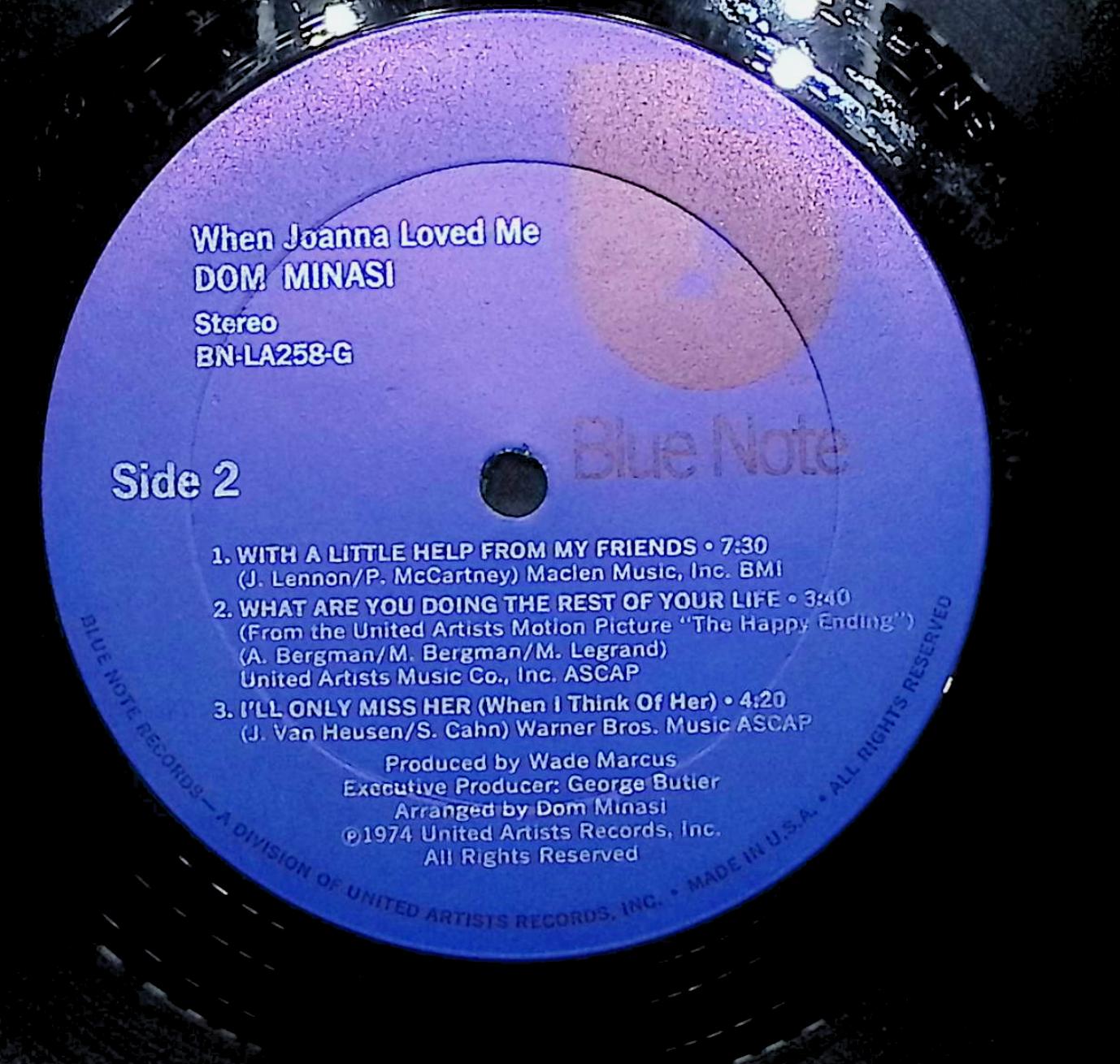 Dom Minasi When Joanna Loved Me 12" LP 1974 BN-LA258-G Jazz — image 2