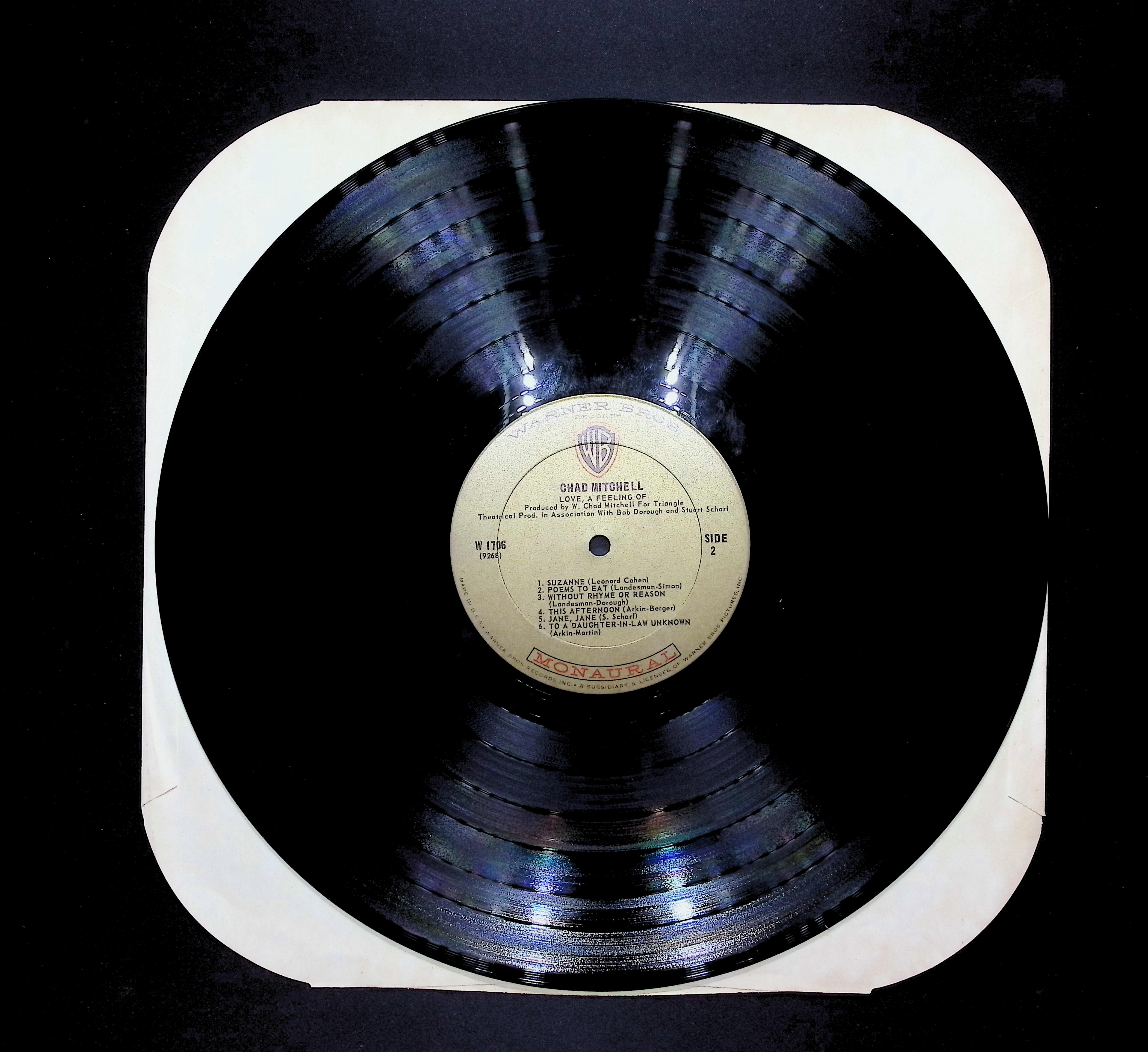 Chad Mitchell (2) Love, A Feeling Of 12" LP 1967 W 1706 Folk, World, & Country — image 3