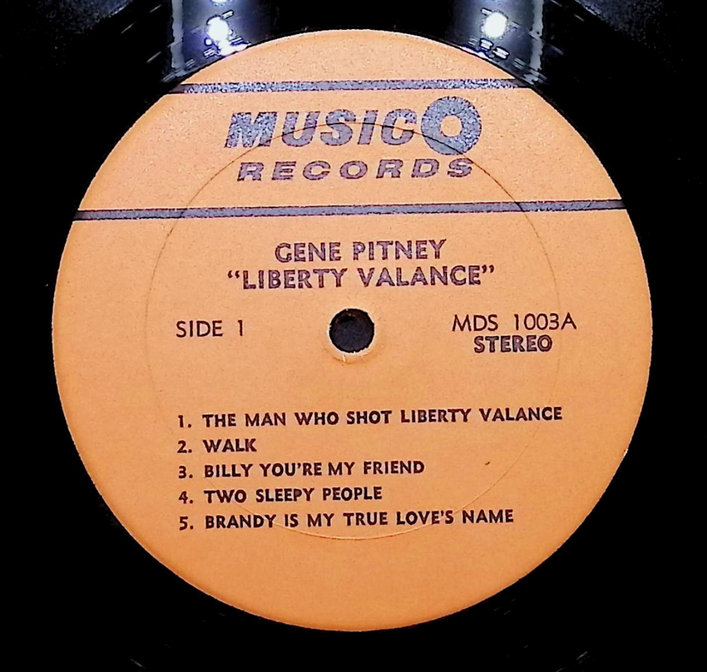 Gene Pitney Liberty Valance 12" LP 1969 MDS 1003 Rock — image 2