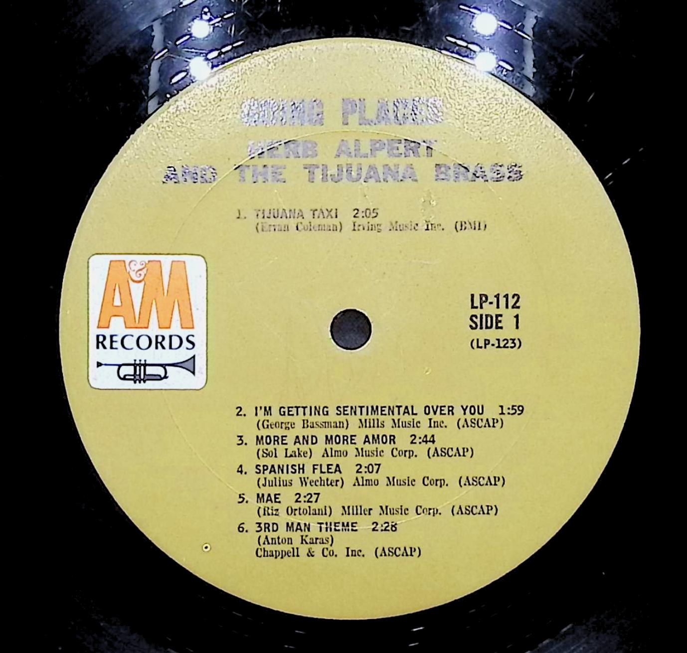 Herb Alpert & The Tijuana Brass !!Going Places!! 12" LP 0 A&M Records Jazz — image 2