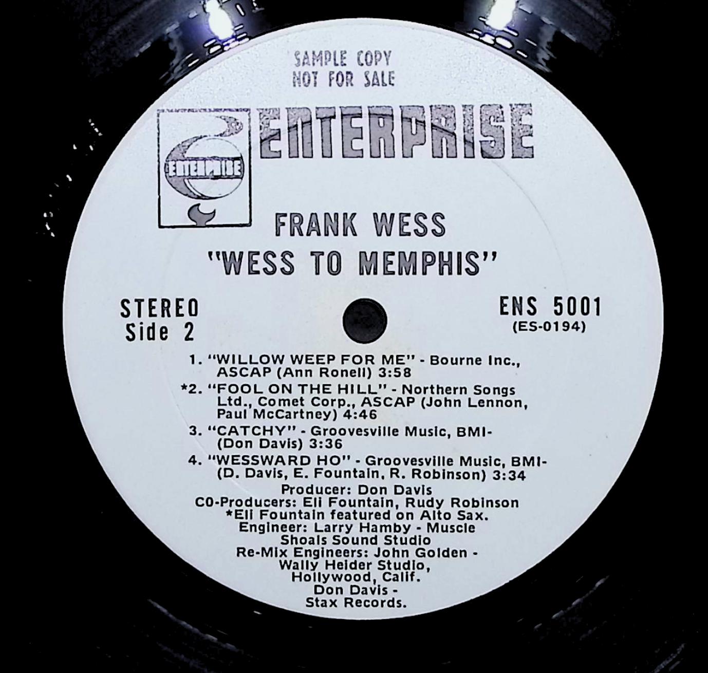 Frank Wess Wess To Memphis 12" LP 1971 ENS 5001 Jazz — image 4
