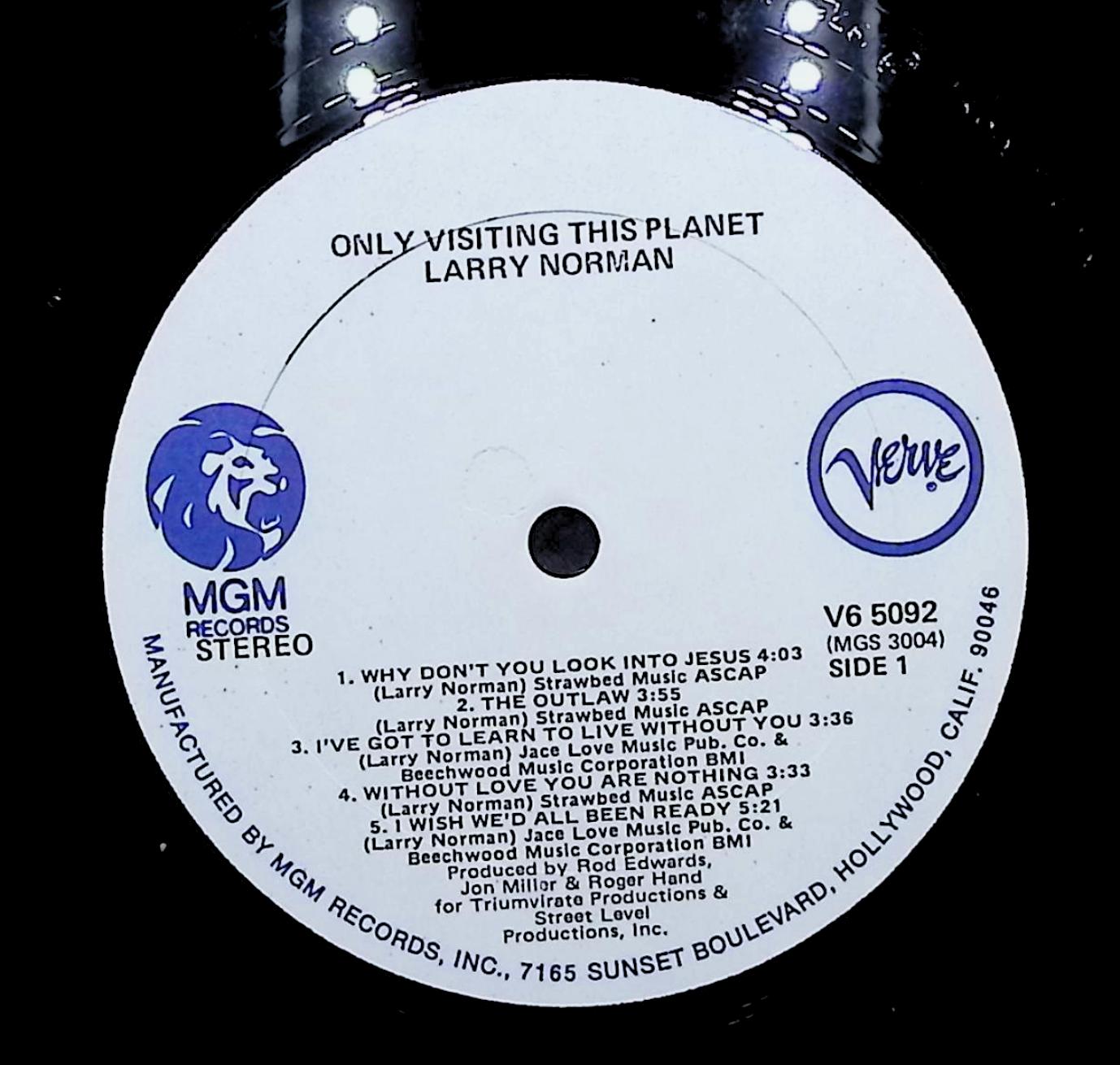 Larry Norman Only Visiting This Planet 12" LP 1972 V6-5092 Rock — image 4