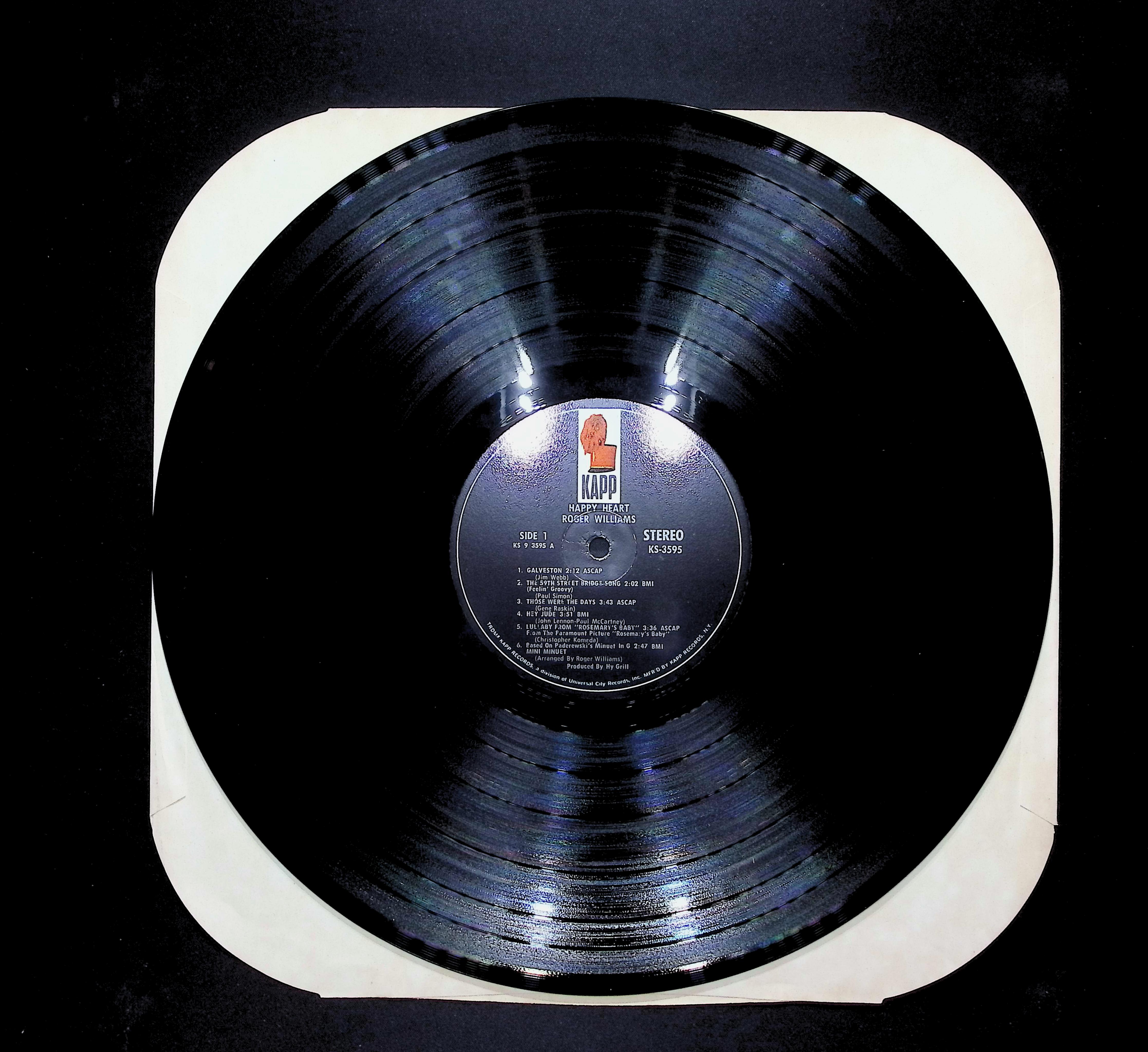 Roger Williams (2) Happy Heart 12" LP 1969 KS-3595 Jazz — image 3