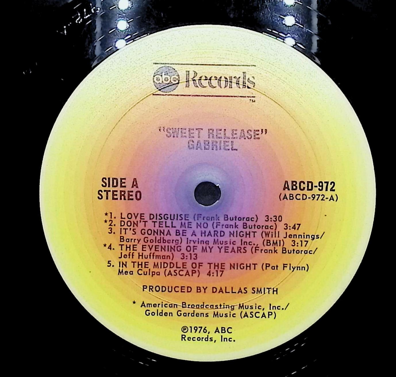 Gabriel (27) Sweet Release 12" LP 1976 ABCD-972 Rock — image 4