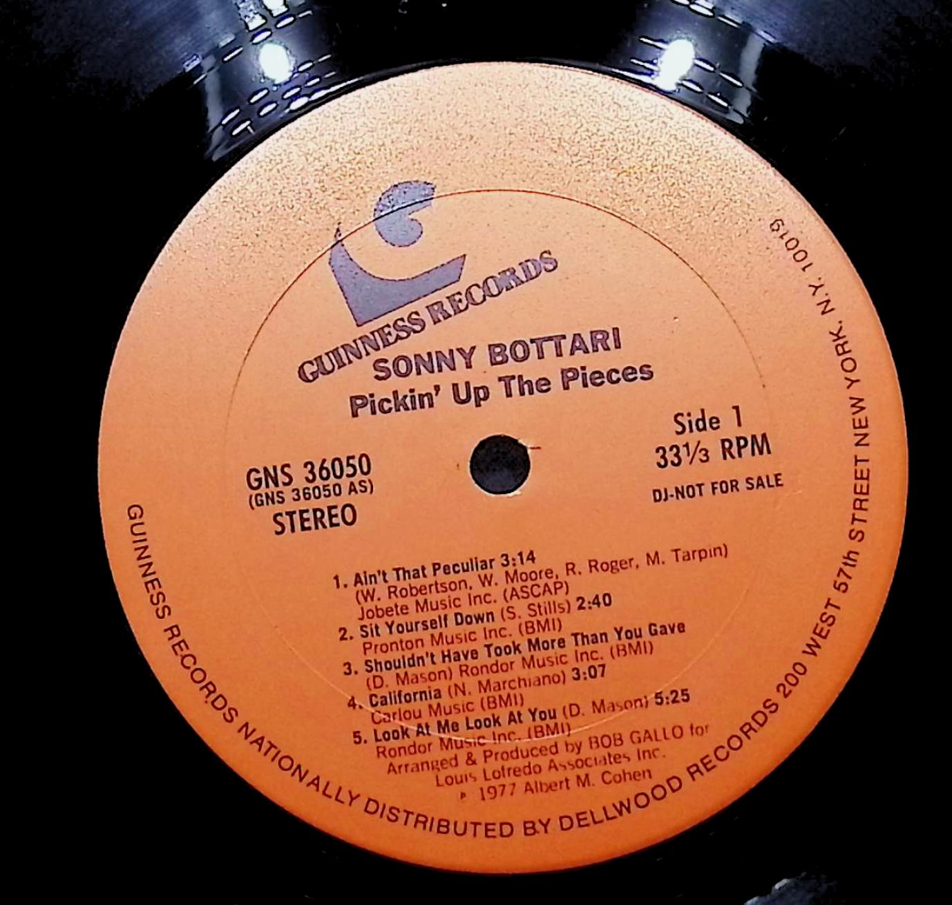Sonny Bottari Pickin Up The Pieces 12" LP 1977 GNS 36050 Rock — image 4