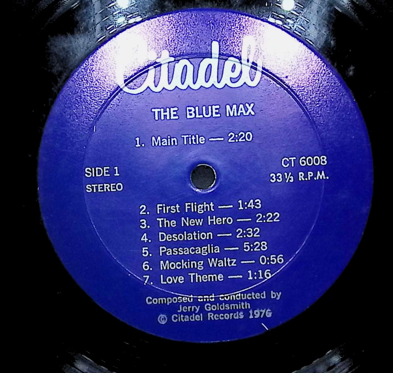 Jerry Goldsmith The Blue Max 12" LP 1976 CT 6008 Stage & Screen — image 2