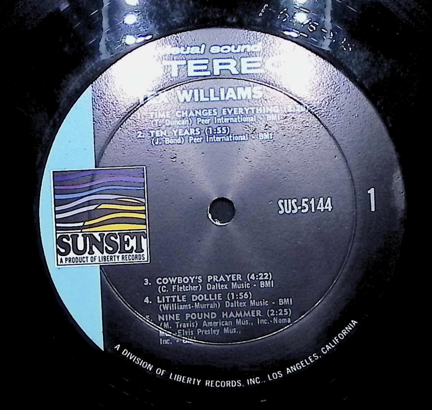 Tex Williams Tex Williams 12" LP 1966 SUS-5144 Folk, World, & Country — image 4