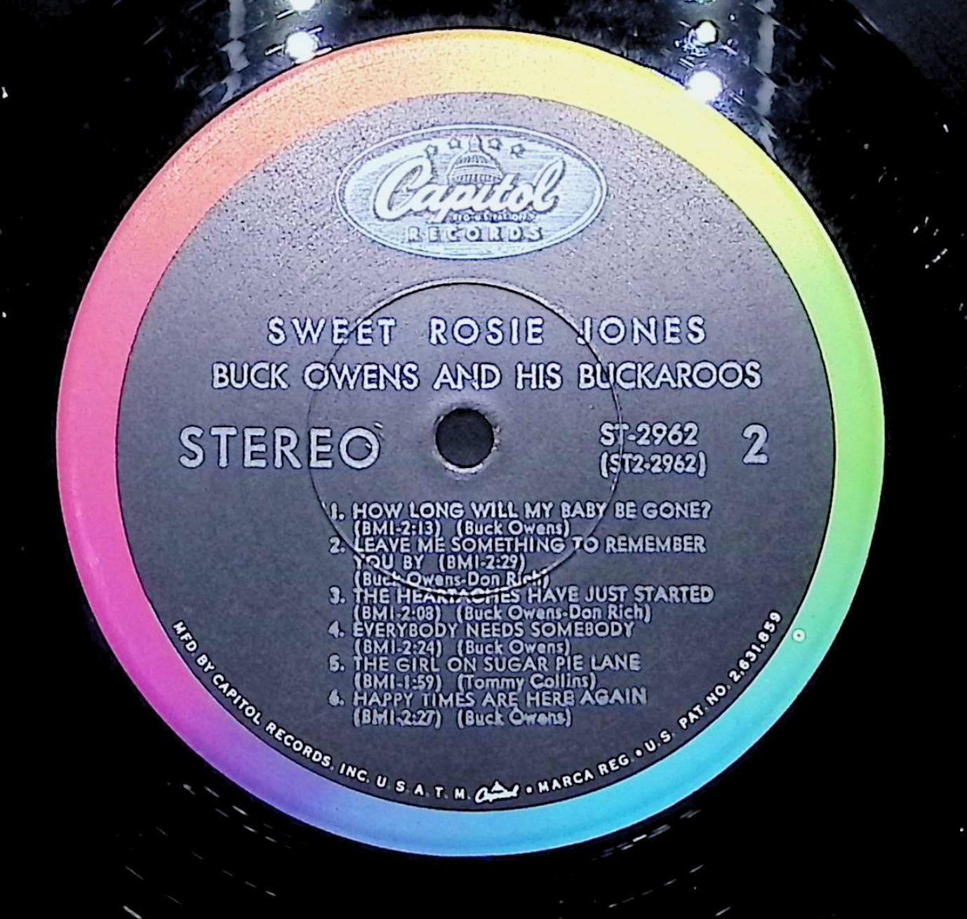 Buck Owens And His Buckaroos Sweet Rosie Jones 12" LP 1968 ST 2962 Folk, World, & Country — image 4