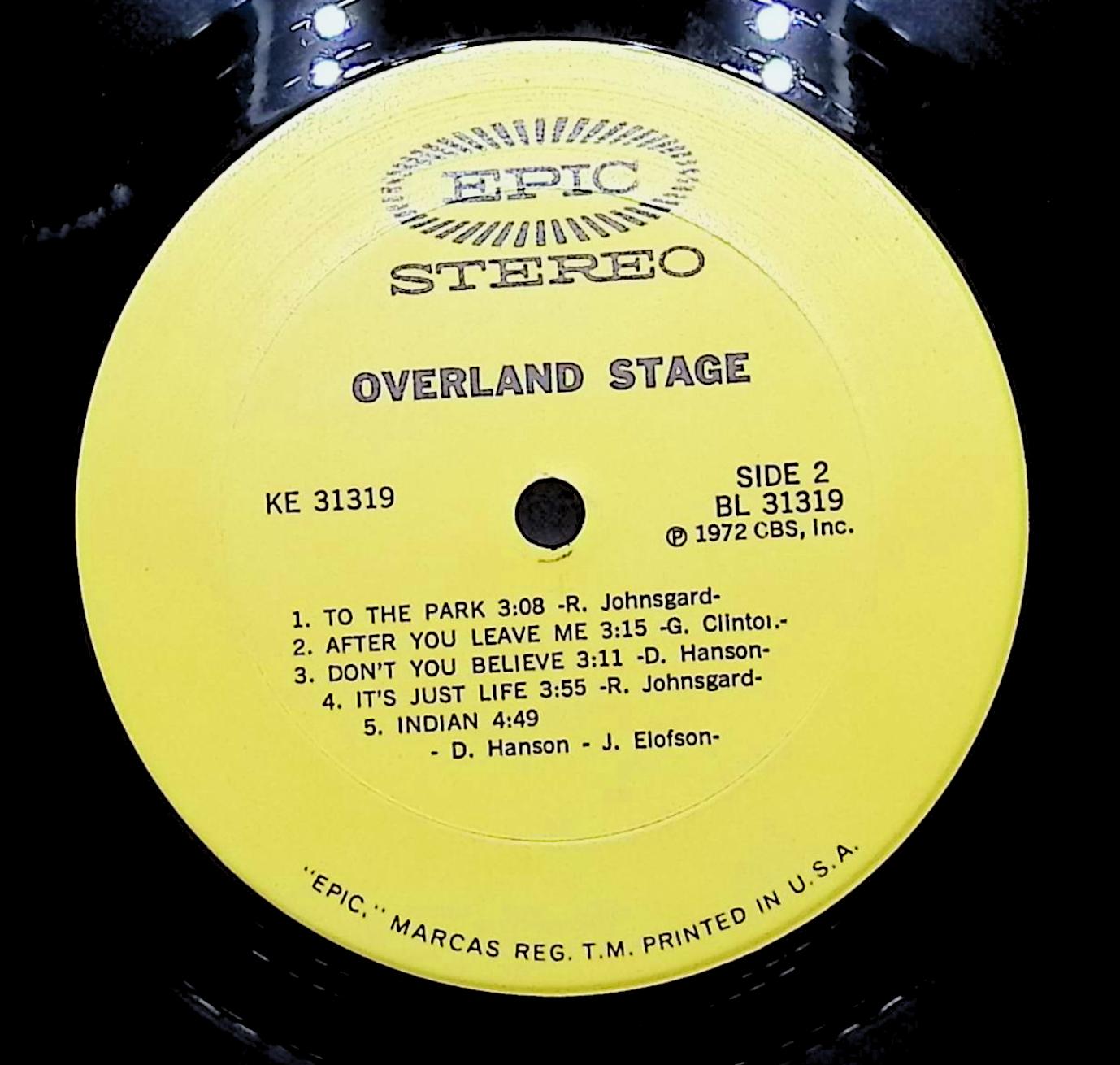 Overland Stage Overland Stage 12" LP 1972 KE 31319 Rock — image 2