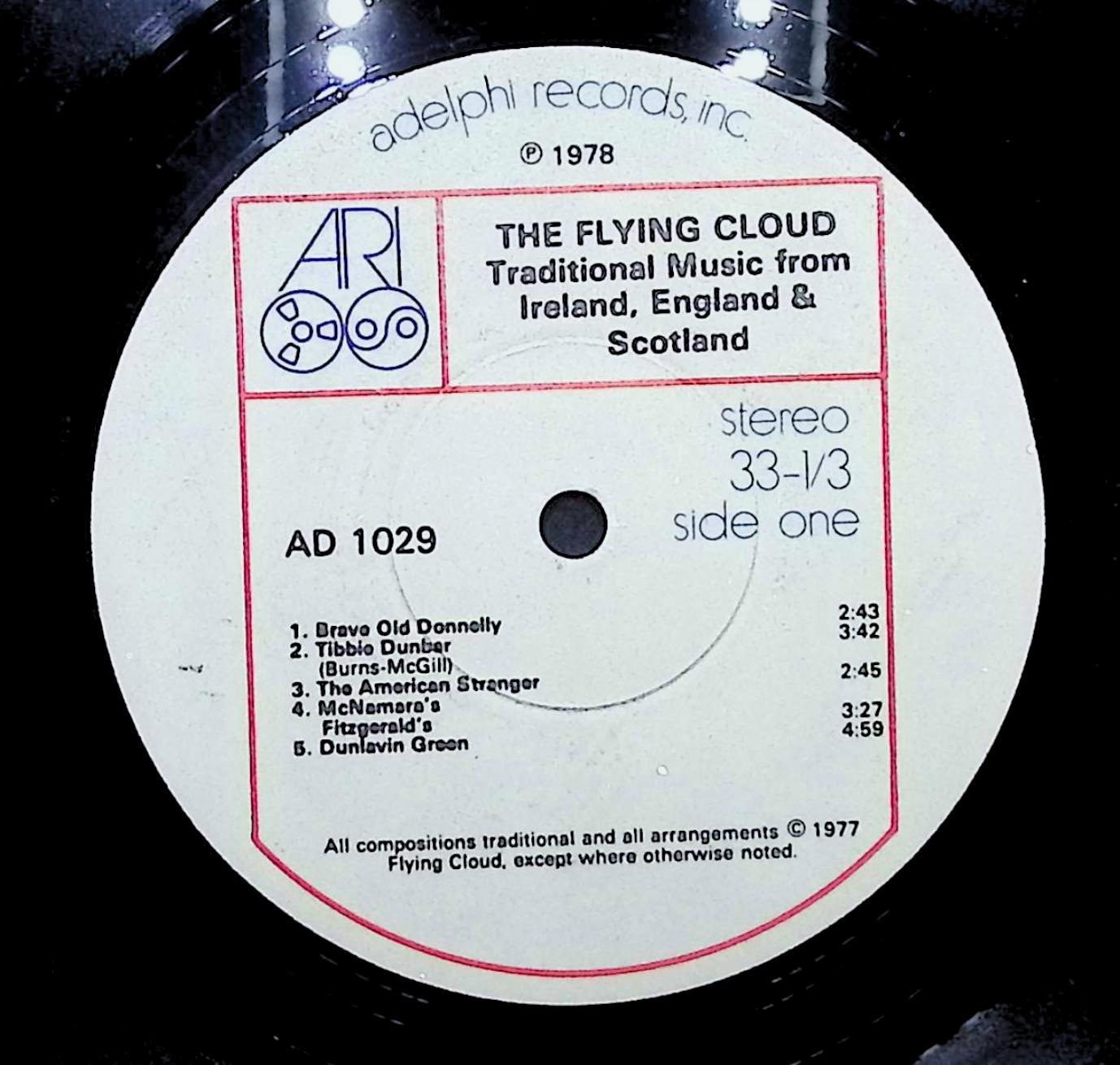 The Flying Cloud Traditional Music From Ireland, England And Scotland 12" LP 1978 AD 1029 Folk — image 4