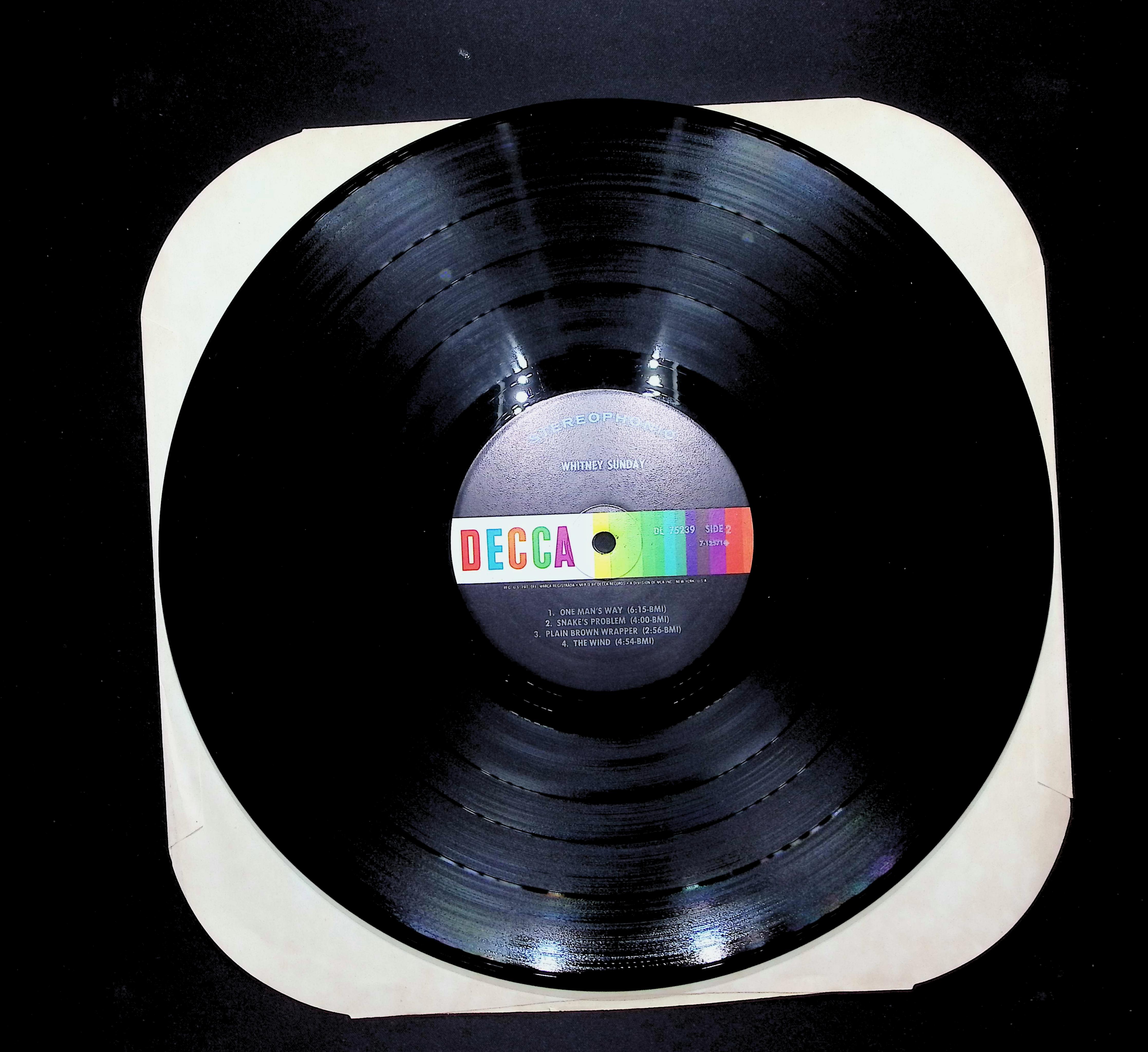 Whitney Sunday Whitney Sunday 12" LP 1970 DL 75239 Rock — image 5