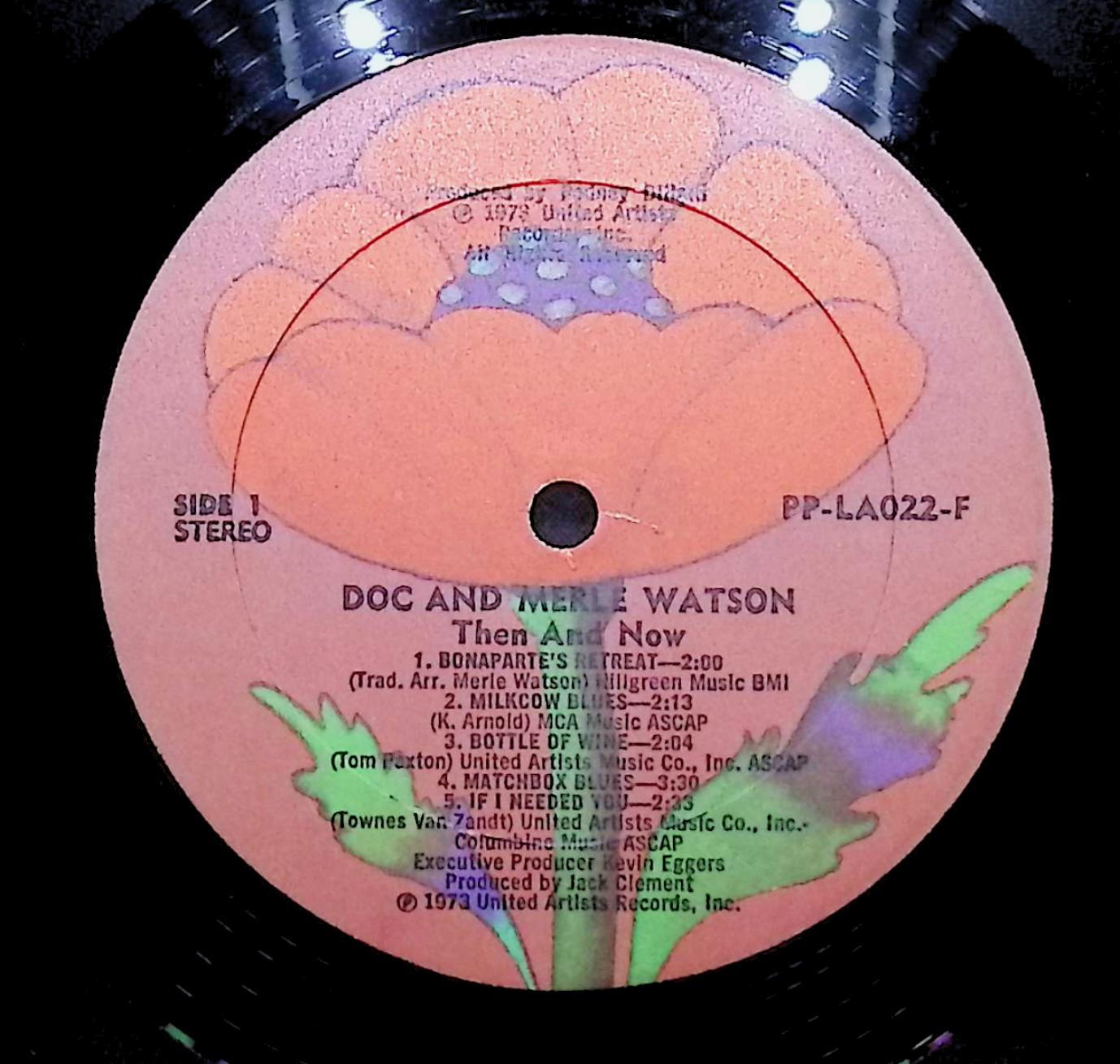 Doc & Merle Watson Then And Now 12" LP 1977 PP-LA022-F Blues — image 2