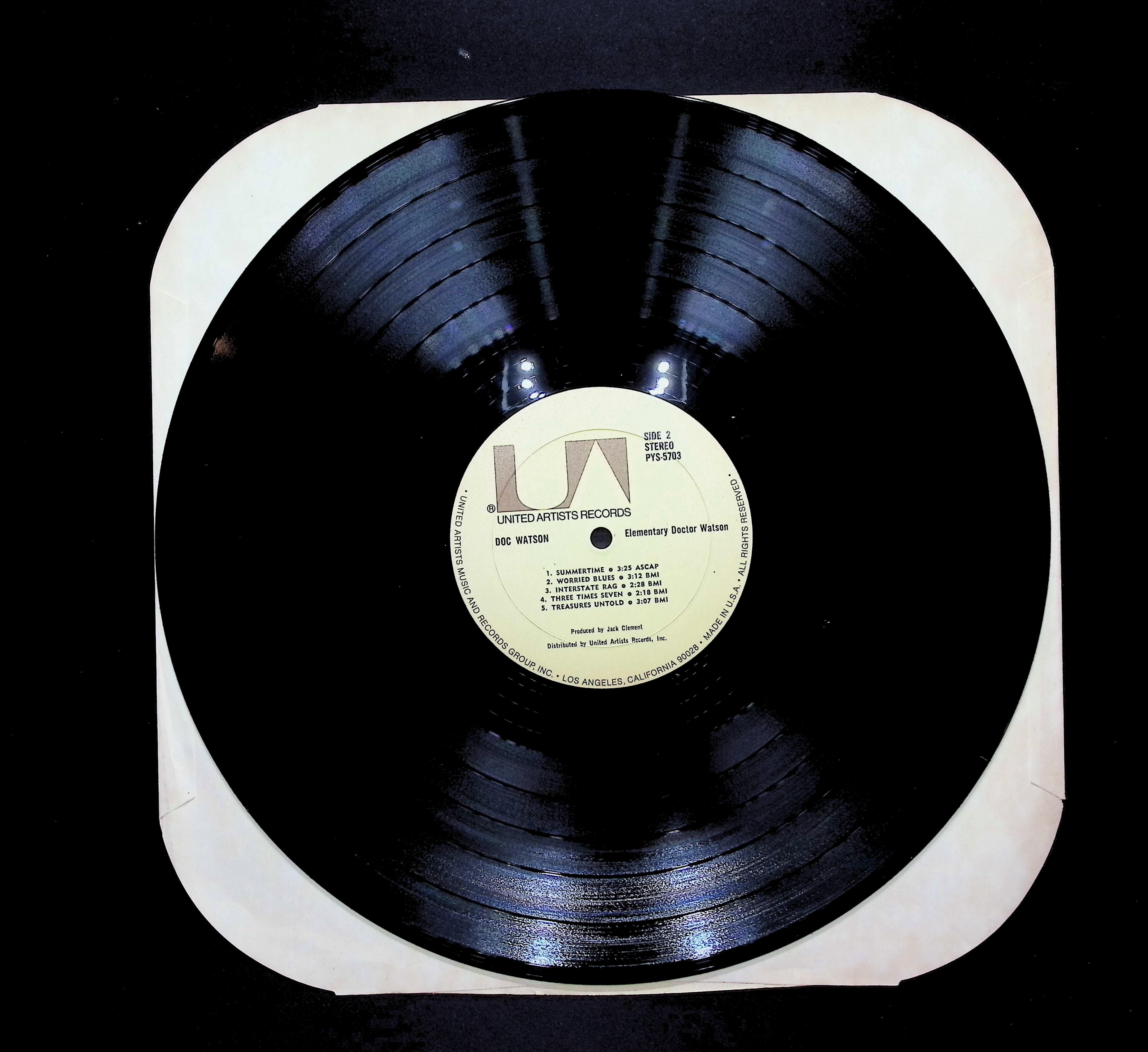 Doc Watson Elementary Doctor Watson 12" LP 1972 PYS 5703 Blues — image 3