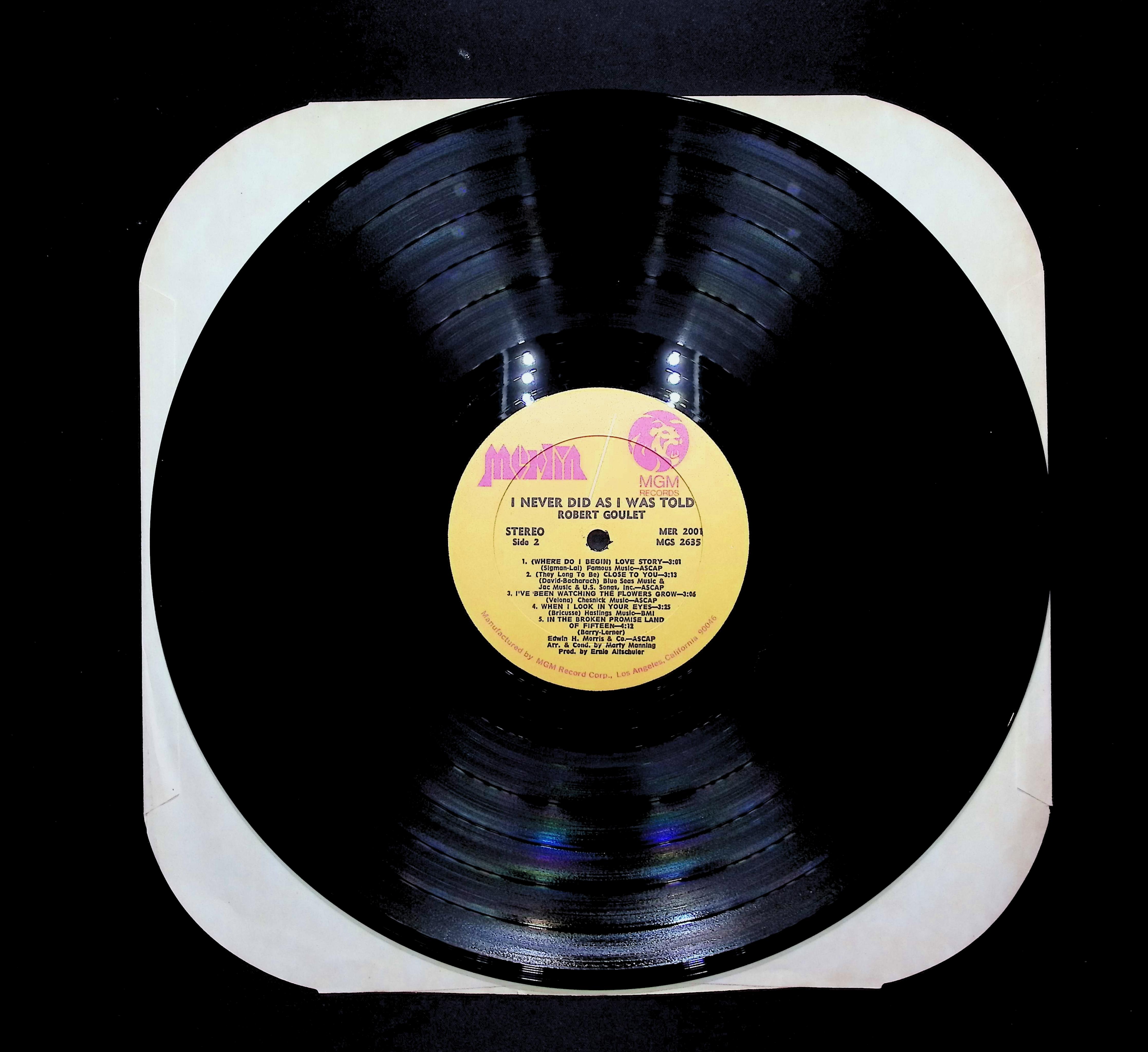 Robert Goulet I Never Did As I Was Told 12" LP 1971 MER 2001 Pop — image 5
