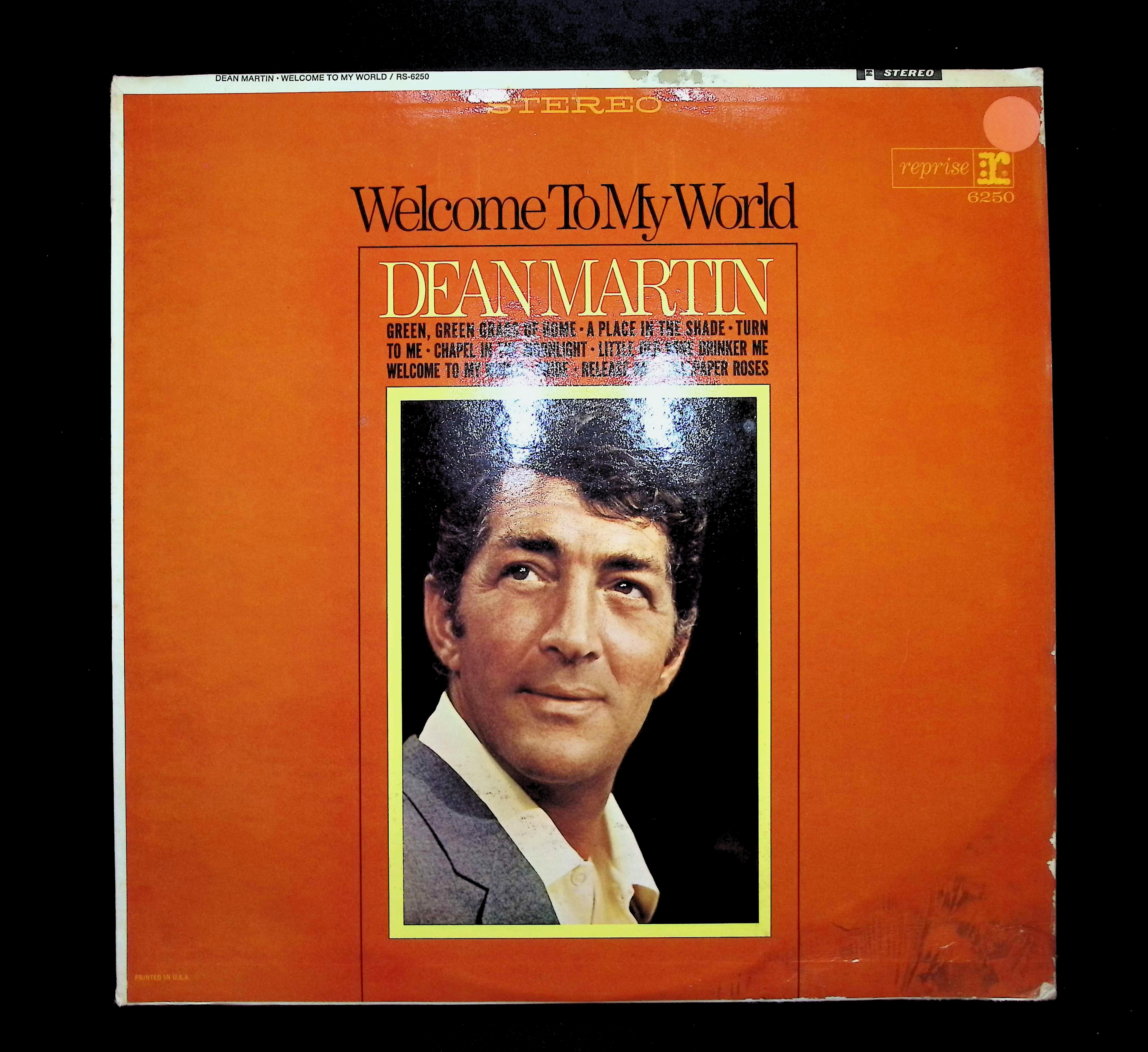 Dean Martin Welcome To My World 12" LP 1967 RS - 6250 Folk, World, & Country