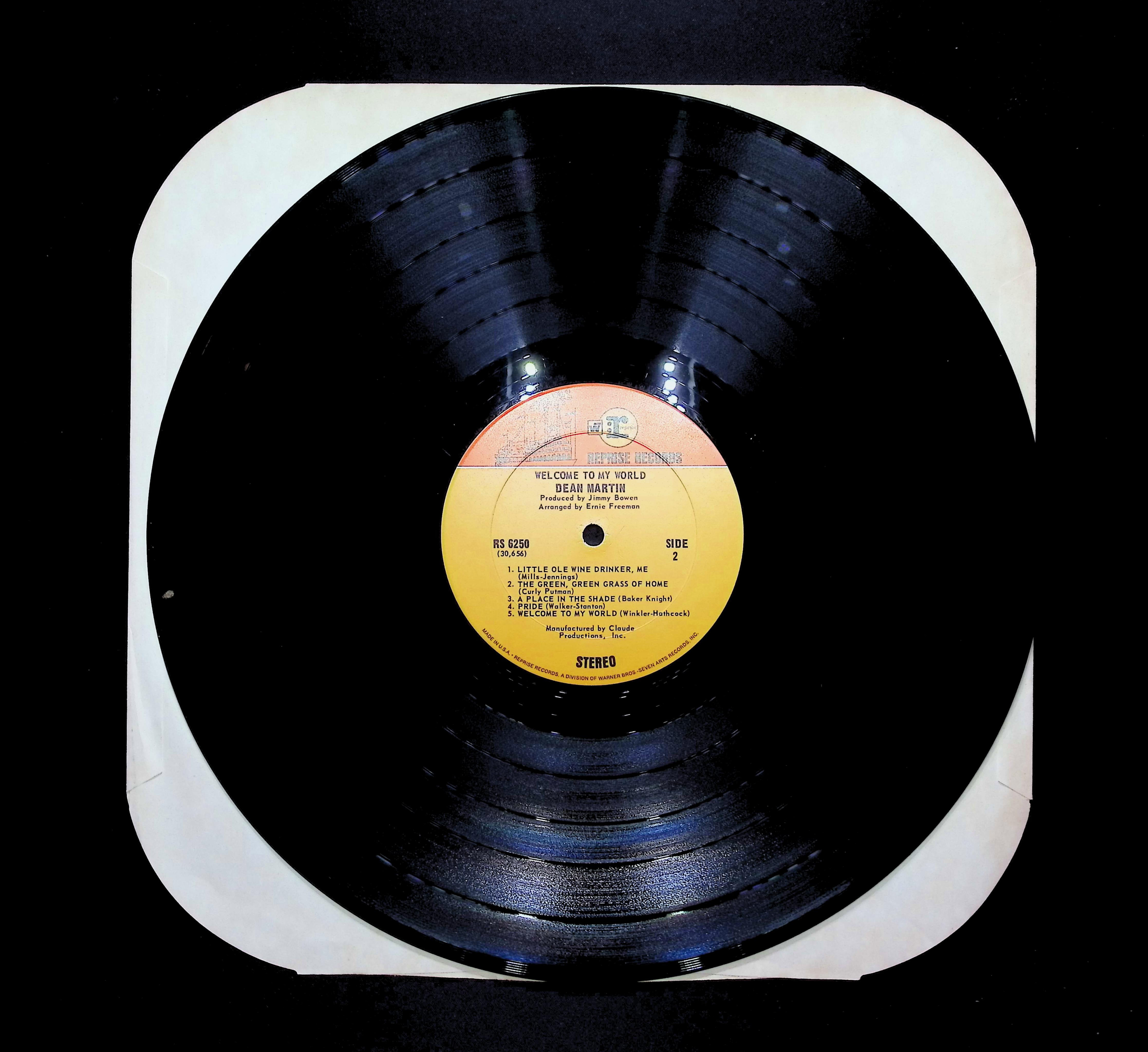 Dean Martin Welcome To My World 12" LP 1967 RS - 6250 Folk, World, & Country — image 3