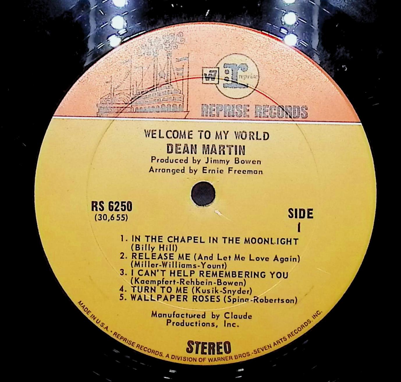Dean Martin Welcome To My World 12" LP 1967 RS - 6250 Folk, World, & Country — image 4