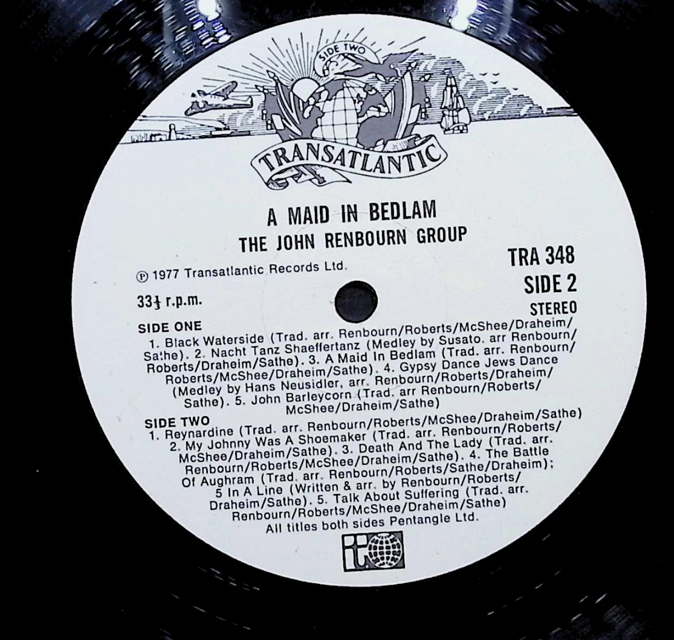 The John Renbourn Group A Maid In Bedlam 12" LP 1977 TRA 348 Rock — image 4