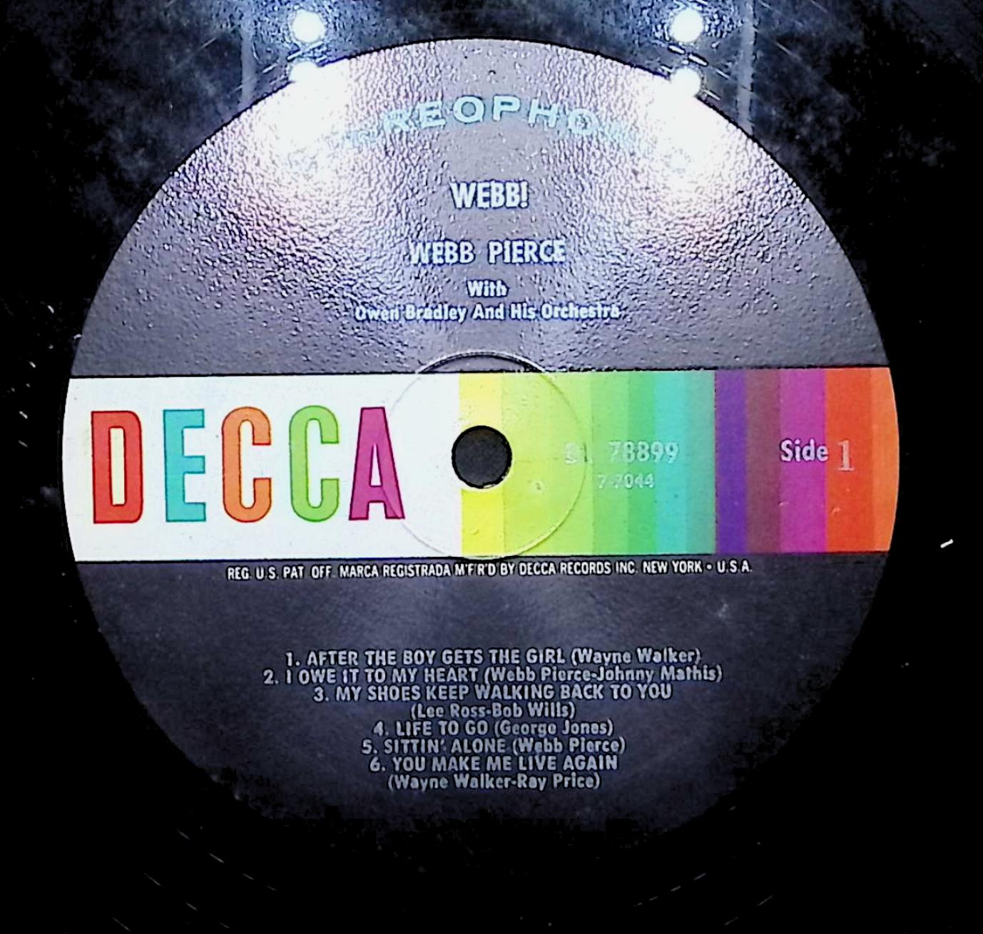 Webb Pierce Webb! 12" LP 0 Decca Folk, World, & Country — image 2