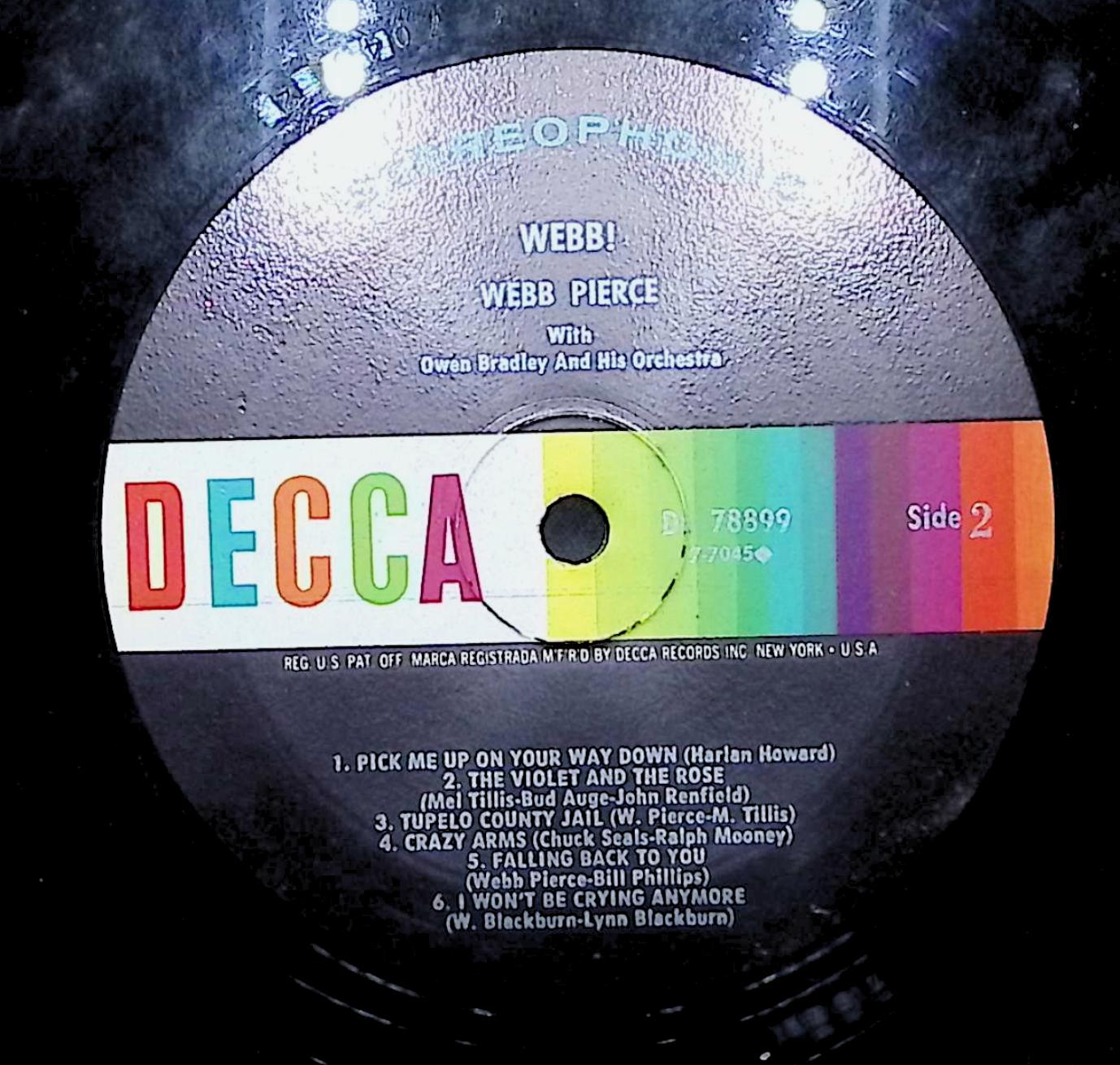 Webb Pierce Webb! 12" LP 0 Decca Folk, World, & Country — image 4