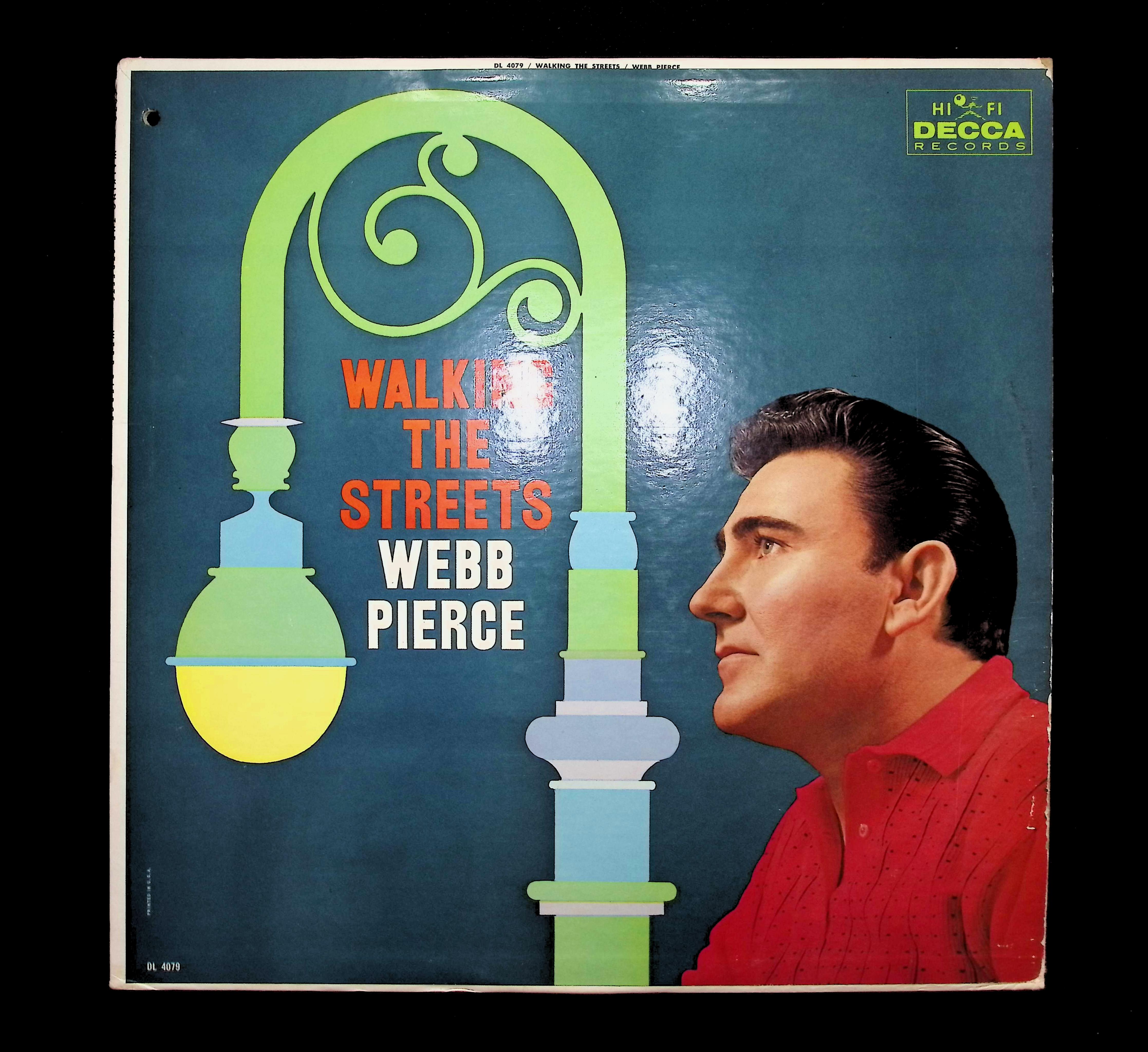 Webb Pierce Walking The Streets 12" LP 1960 DL 4079 Folk, World, & Country
