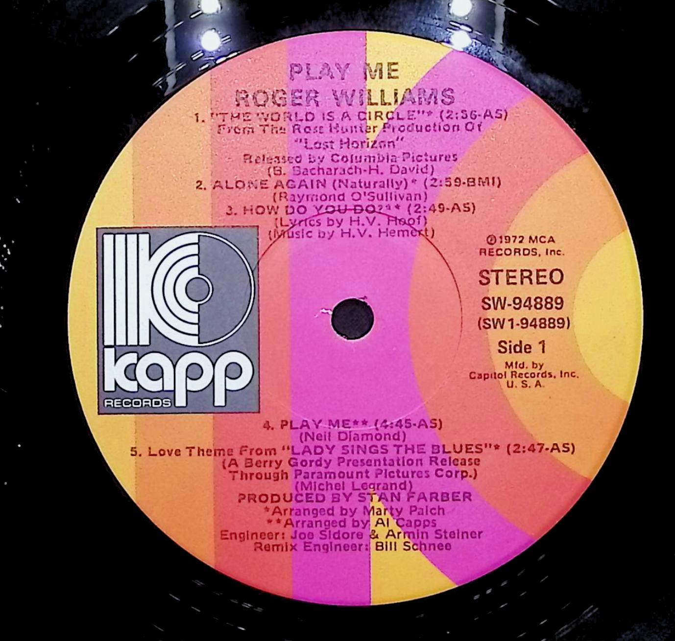 Roger Williams Roger Williams Plays The Hits 12" LP 1965 KS-3414 Jazz — image 4