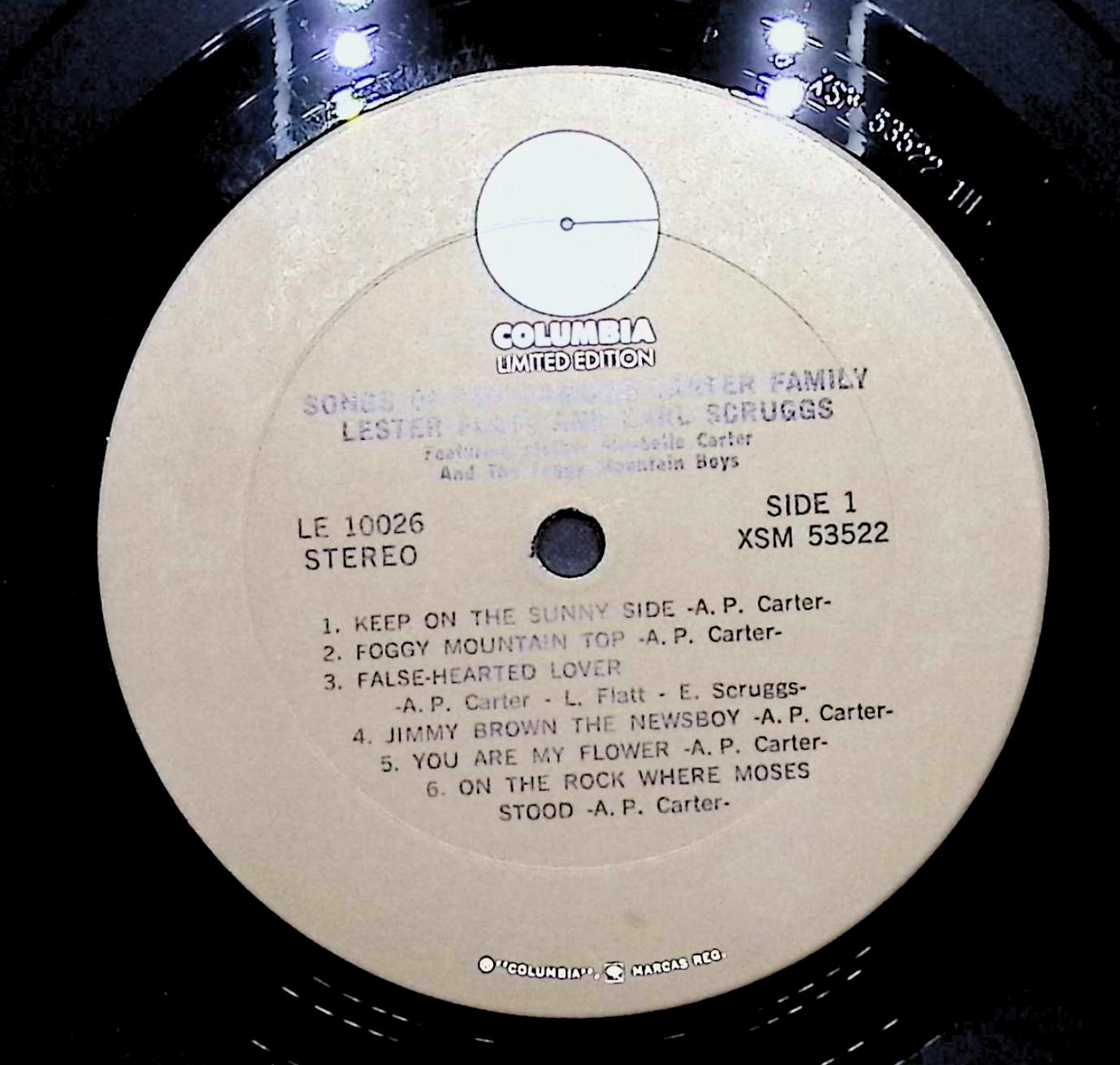 Flatt & Scruggs Songs Of The Famous Carter Family 12" LP 0 LE 10026 Folk, World, & Country — image 2