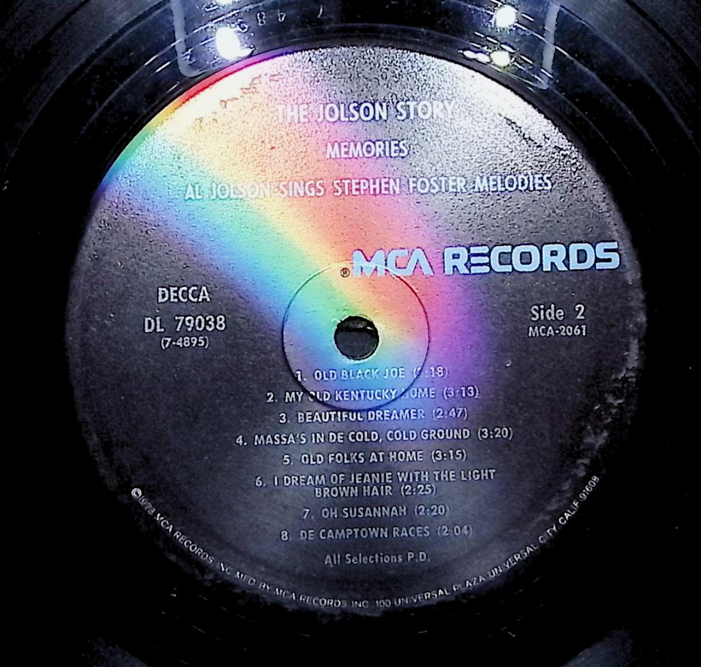 Al Jolson The Jolson Story - Memories ... 12" LP 0 DL 79038 Jazz — image 4
