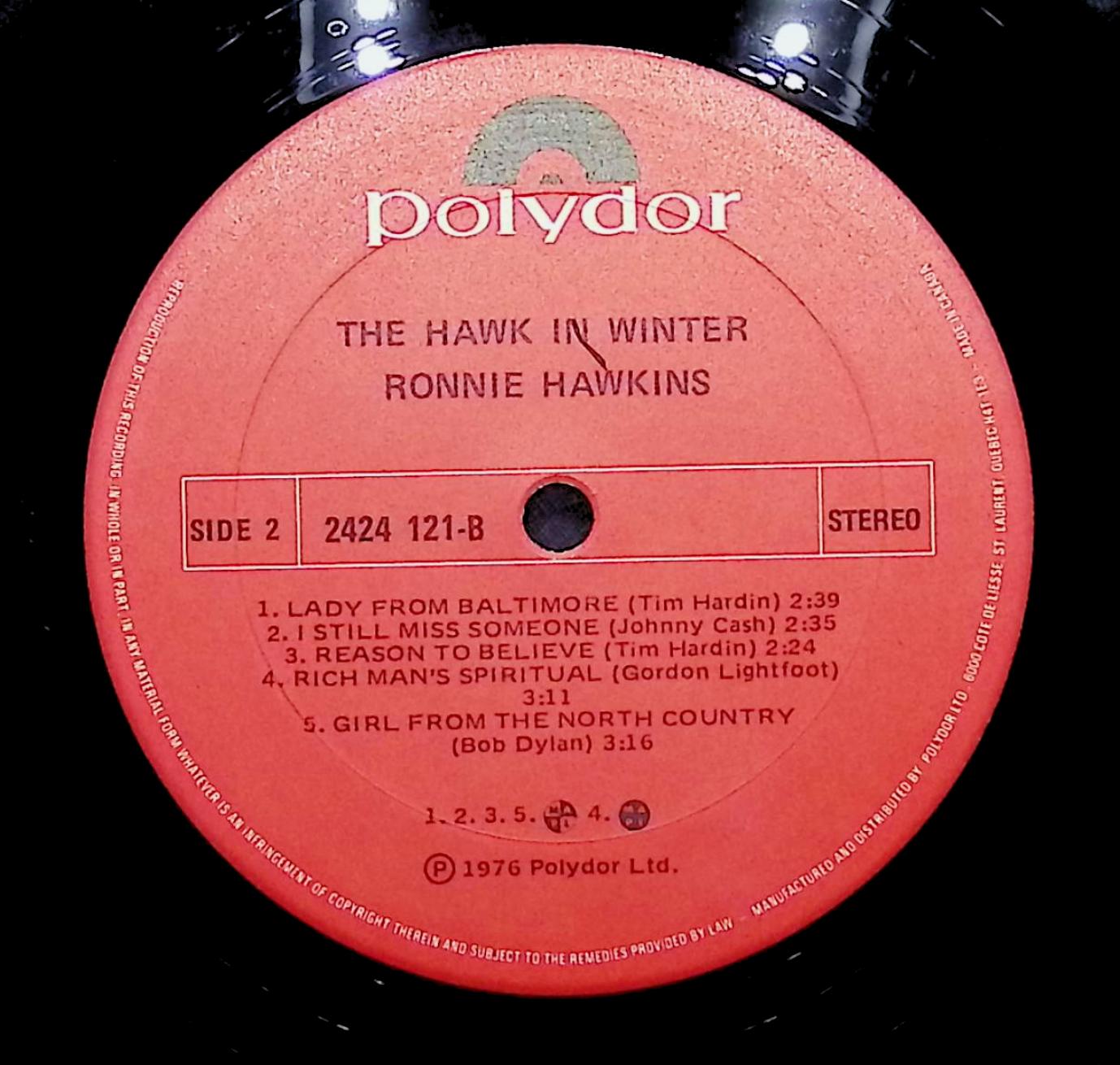 Ronnie Hawkins The Hawk In Winter 12" LP 1976 2424 121 Rock — image 4