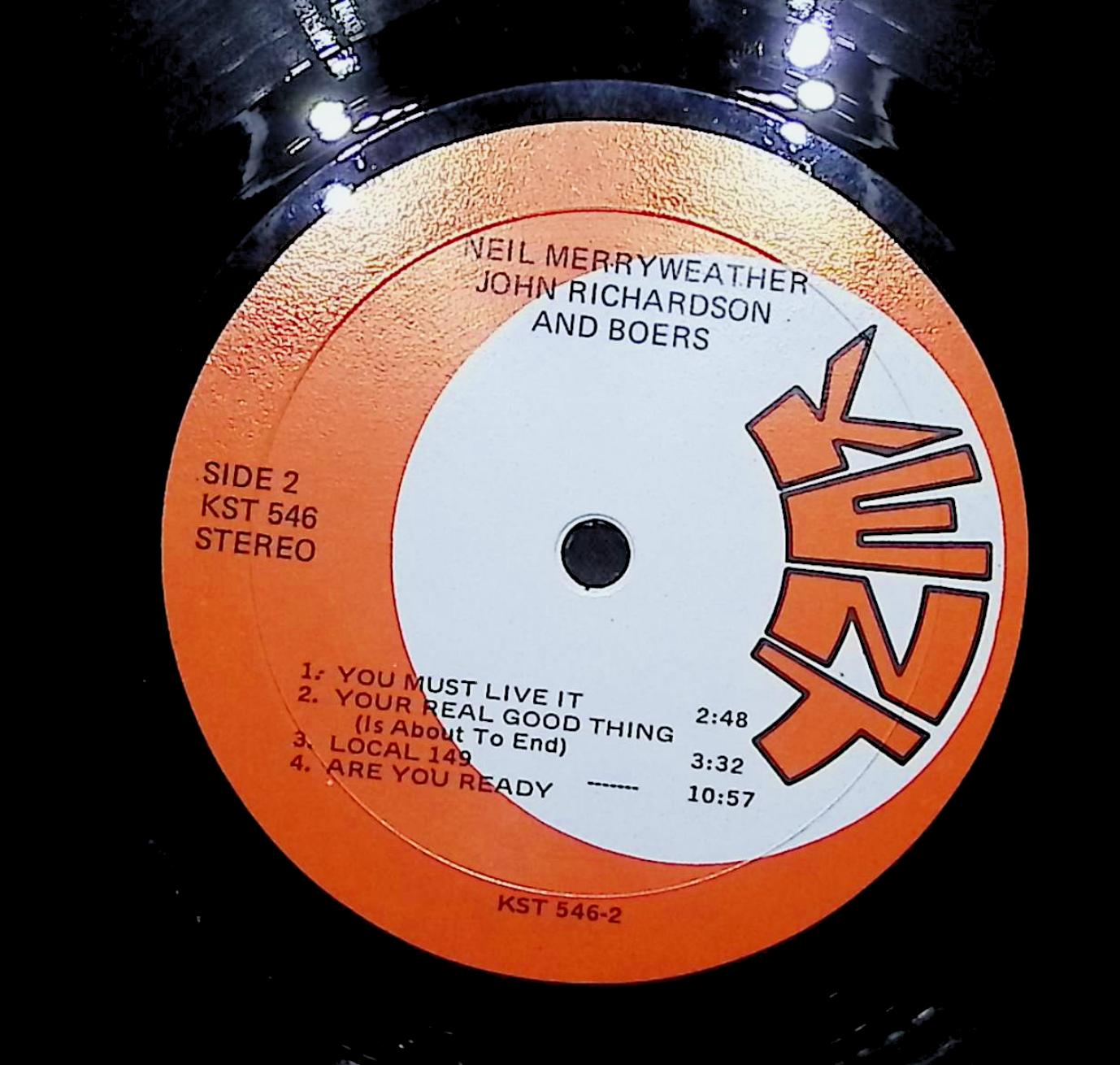 Neil Merryweather Neil Merryweather, John Richardson And Boers 12" LP 1970 KST 546 Rock — image 4