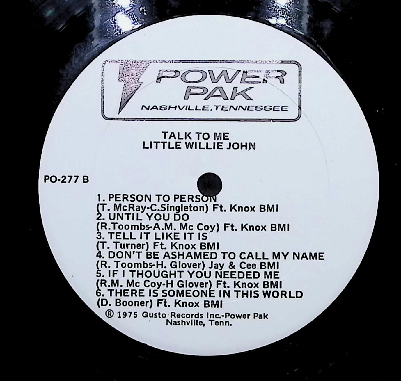 Little Willie John Talk To Me 12" LP 1975 PO-277 Blues — image 2