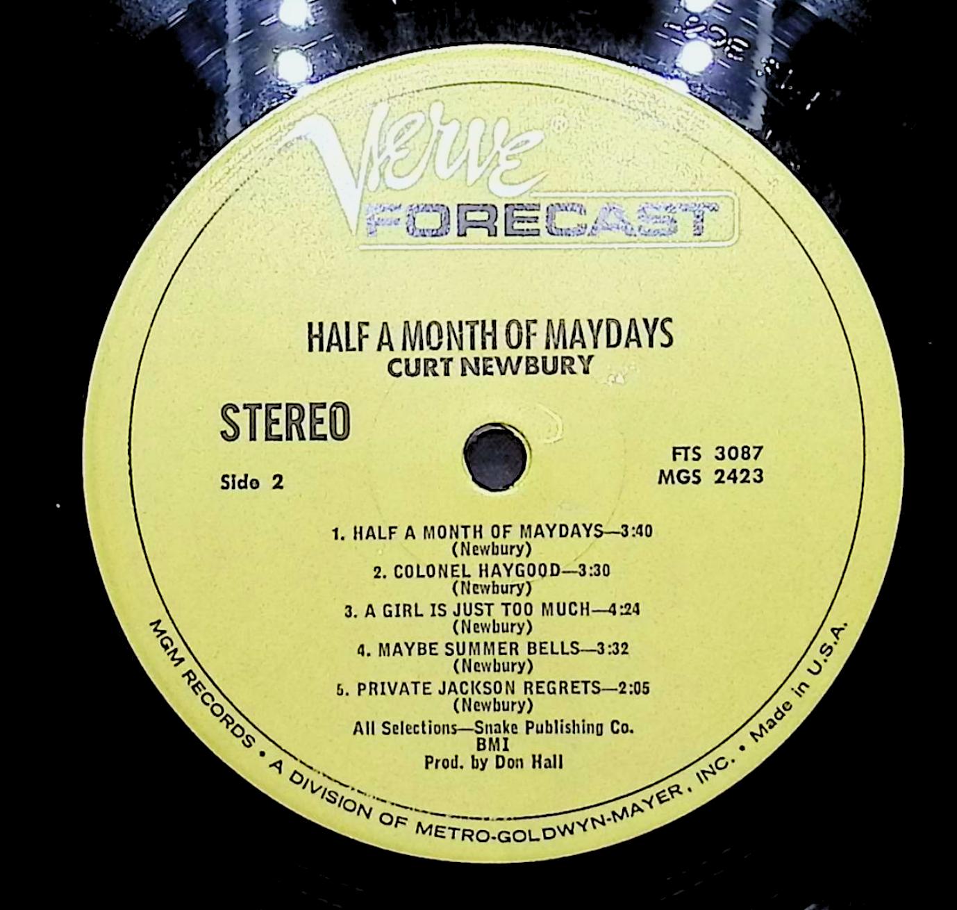 Curt Newbury Half A Month Of May Days 12" LP 1970 FTS 3087 Rock — image 2
