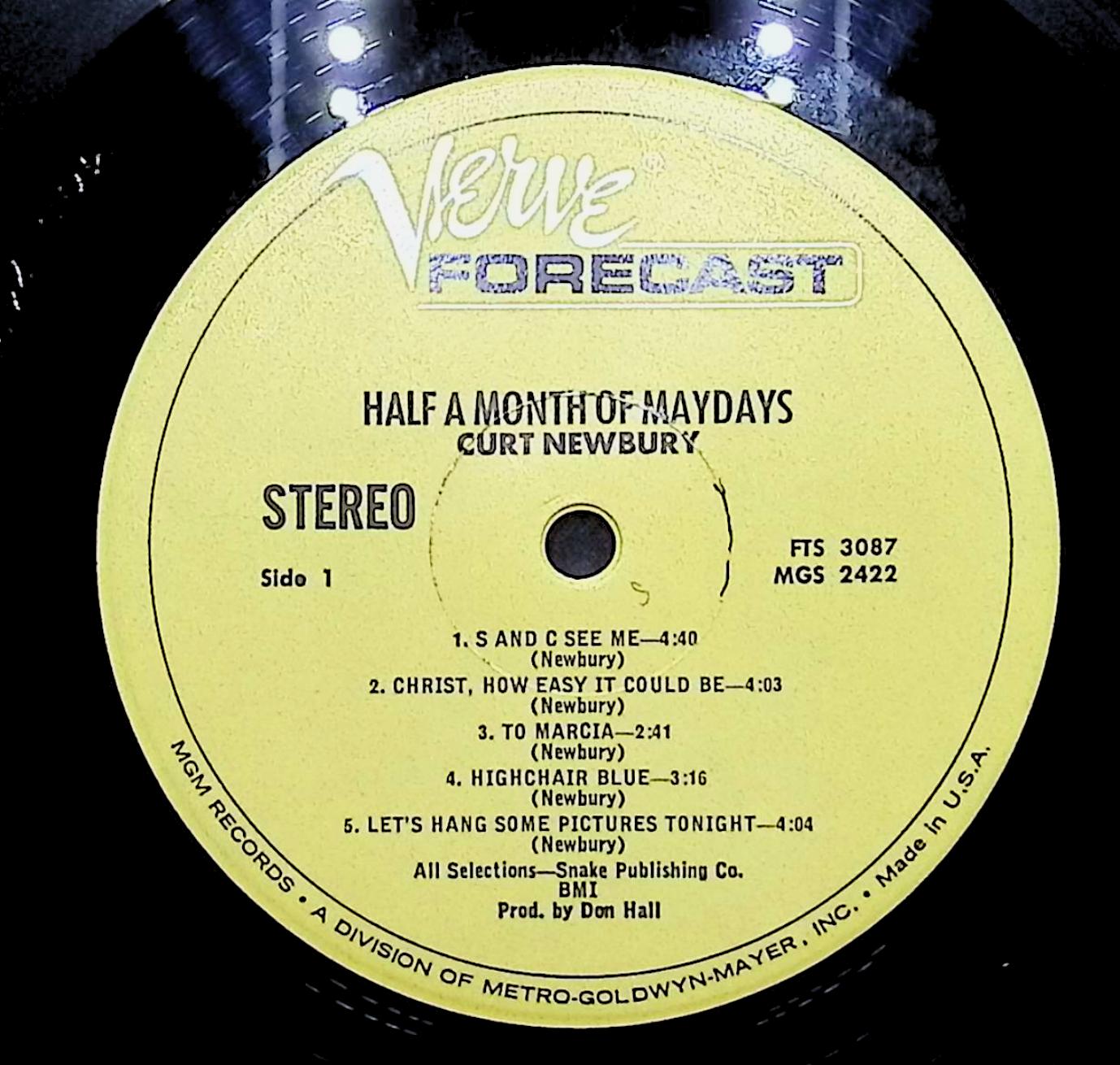 Curt Newbury Half A Month Of May Days 12" LP 1970 FTS 3087 Rock — image 4