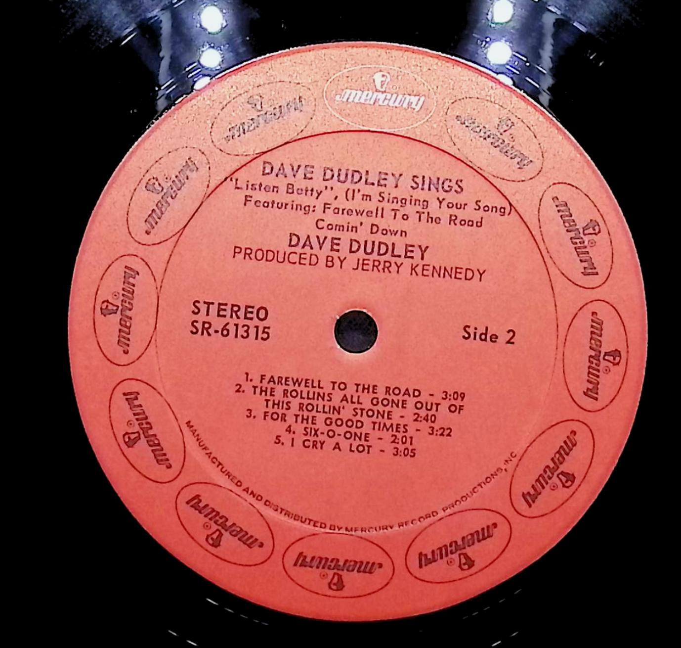 Dave Dudley Dave Dudley Sings "Listen Betty, I'm Singing Your Song" 12" LP 1971 SR 61315 Folk, World, & Country — image 2