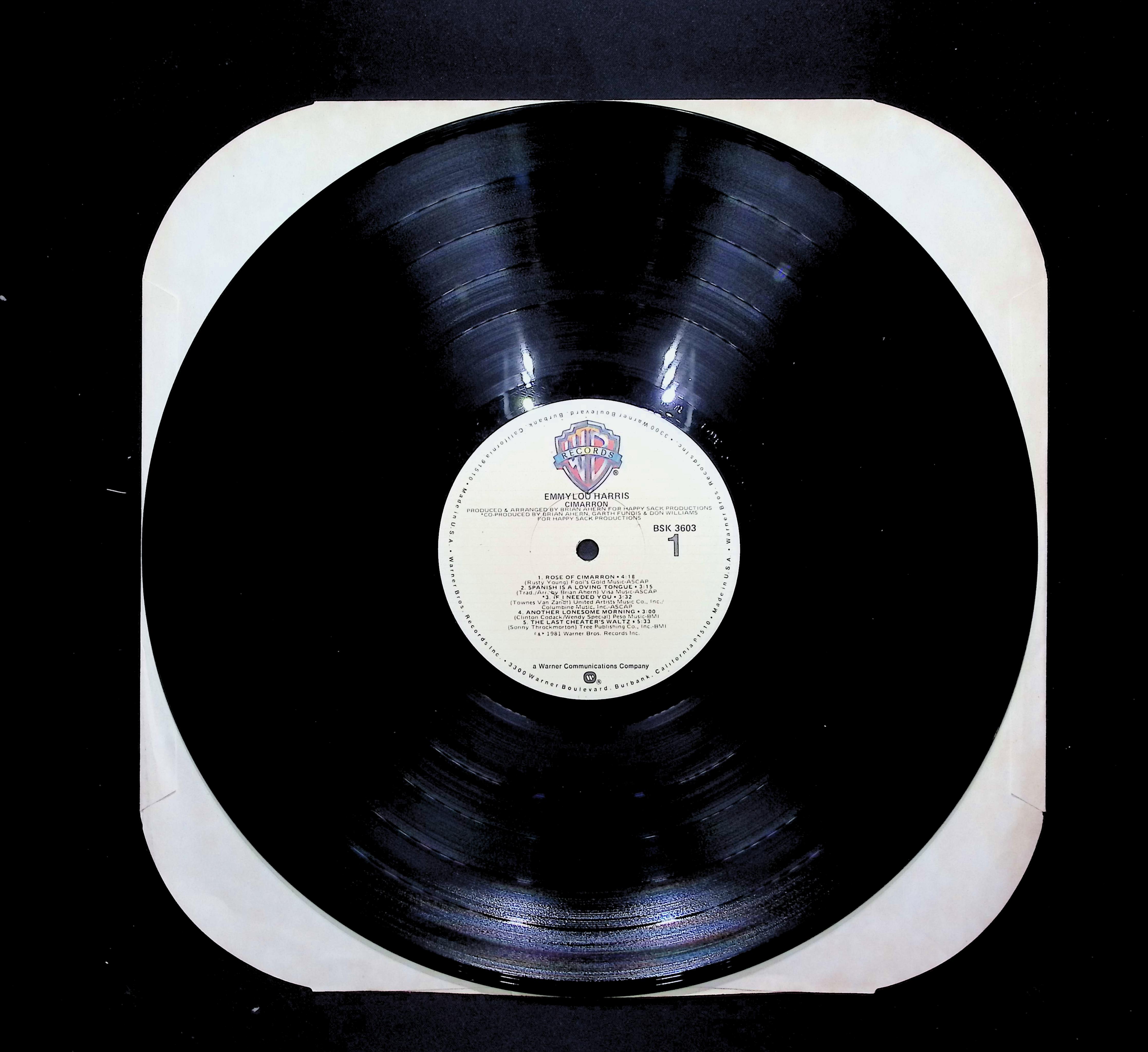 Emmylou Harris Cimarron 12" LP 1981 BSK 3603 Folk, World, & Country — image 3