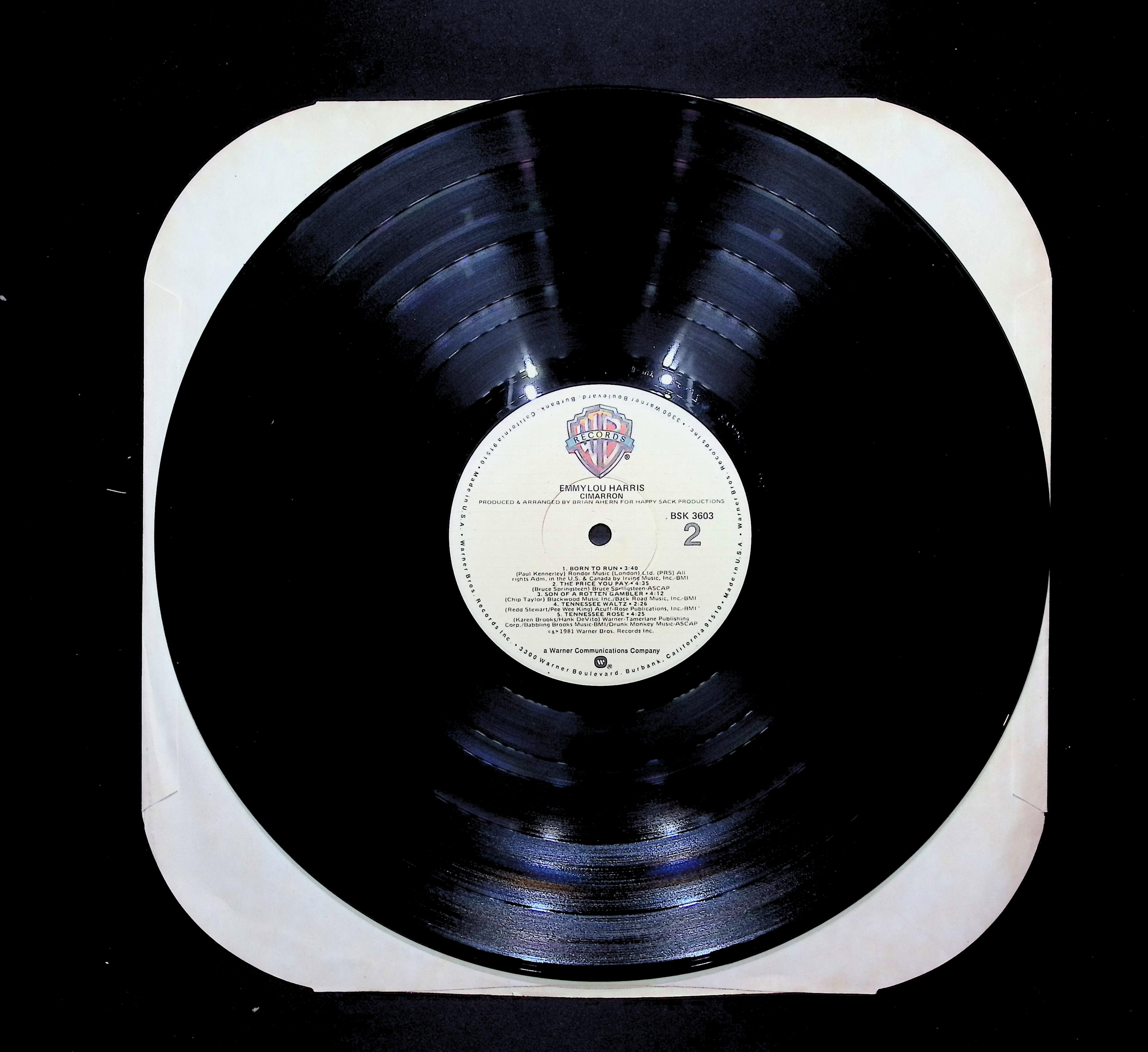 Emmylou Harris Cimarron 12" LP 1981 BSK 3603 Folk, World, & Country — image 5