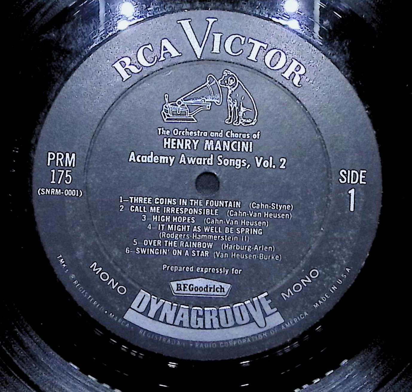 Henry Mancini 12 Great Oscar Winners Volume 2 12" LP 1965 PRM-175 Stage & Screen — image 2