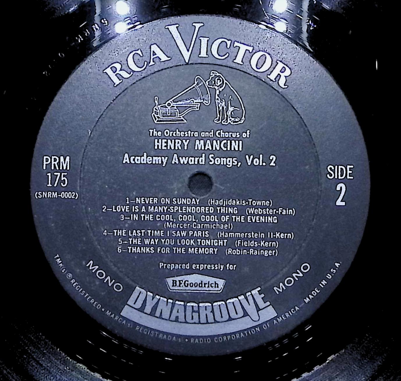 Henry Mancini 12 Great Oscar Winners Volume 2 12" LP 1965 PRM-175 Stage & Screen — image 4