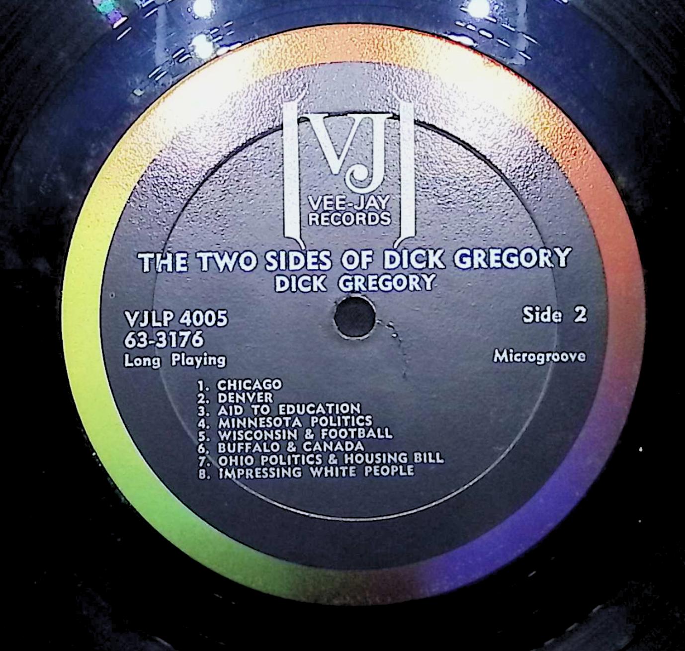 Dick Gregory The Two Sides Of Dick Gregory 12" LP 1963 VJLP 4005 Non-Music — image 2