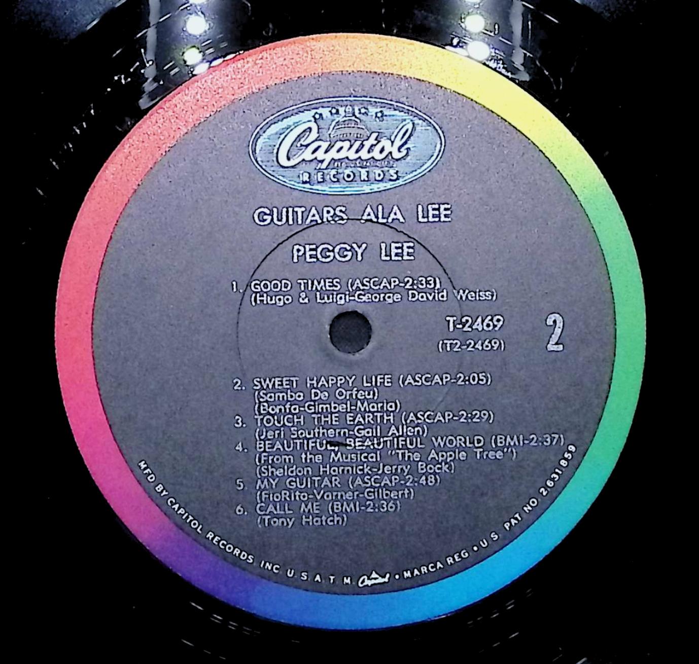 Peggy Lee Guitars A Là Lee 12" LP 1966 T 2469 Jazz — image 2