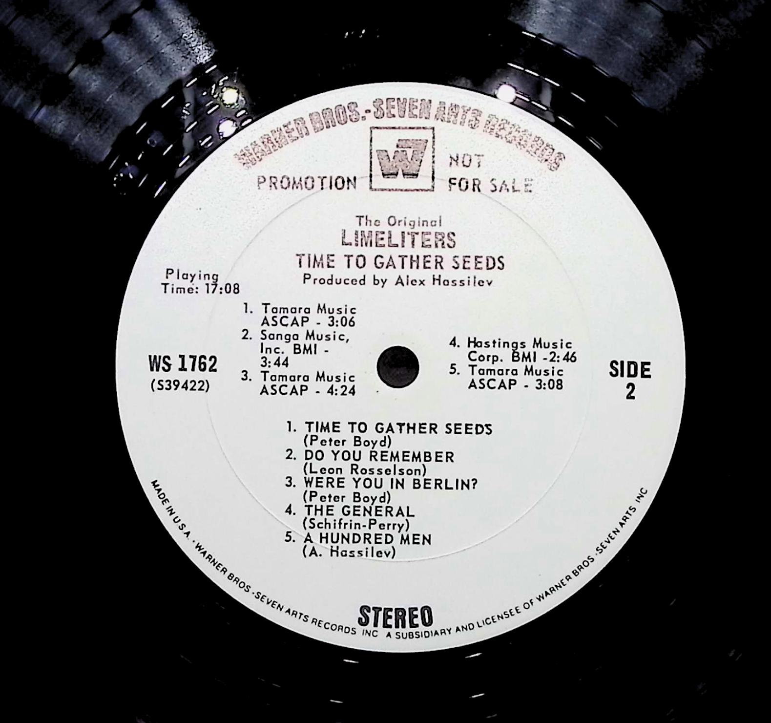 The Limeliters Time To Gather Seeds 1968 LP Rock Side 1 & 2  — image 4