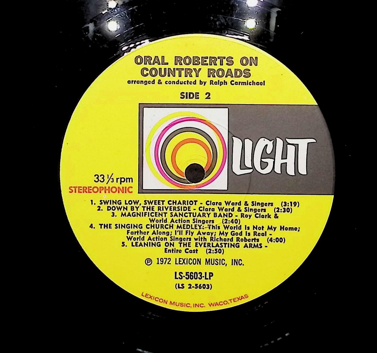 Various Artists Oral Roberts On Country Roads 1972 LP Folk, Country  — image 2