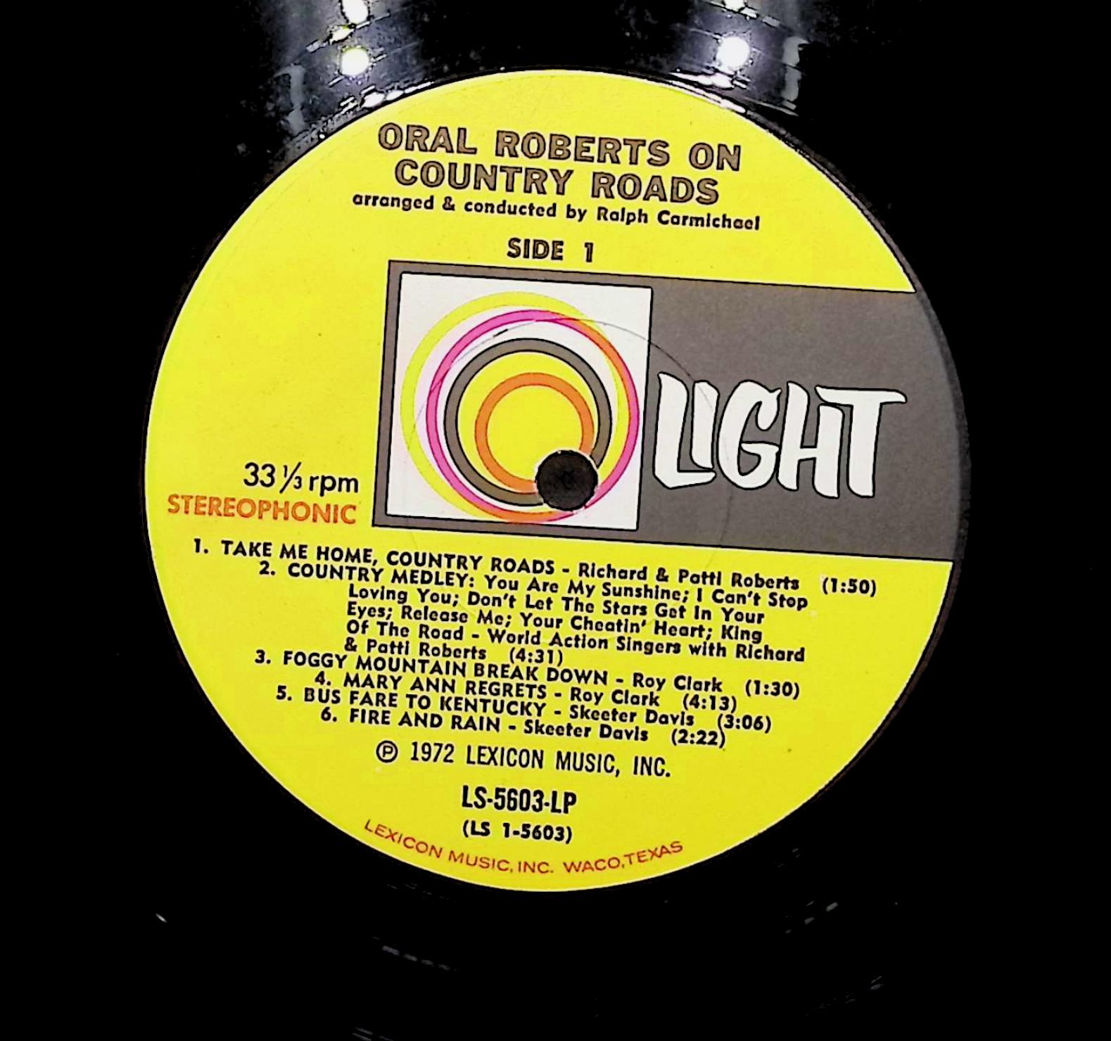 Various Artists Oral Roberts On Country Roads 1972 LP Folk, Country  — image 4