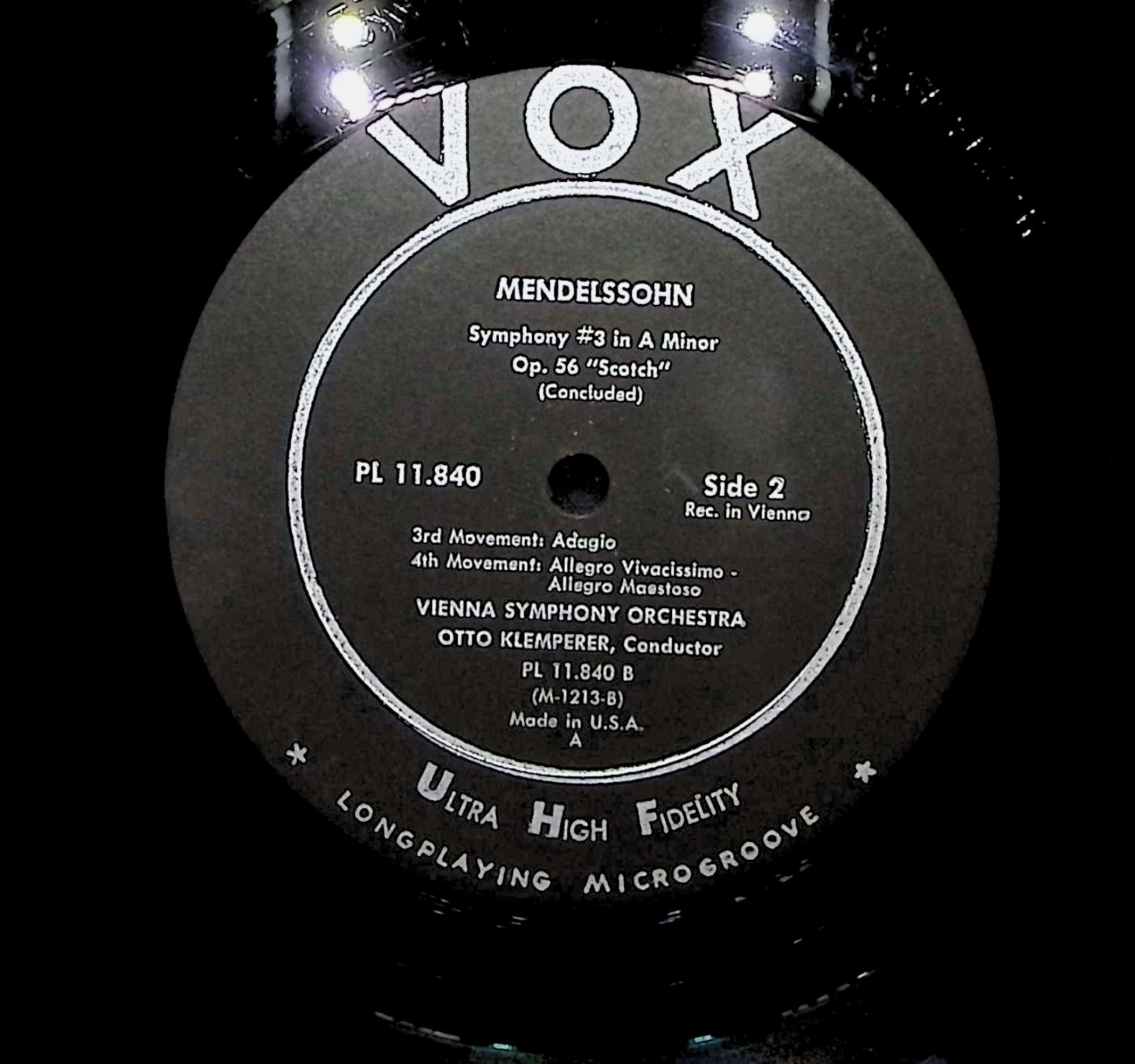 Felix Mendelssohn-Bartholdy Symphony No. 3, Scotch (Ecossaise) 1964 LP Classical — image 2