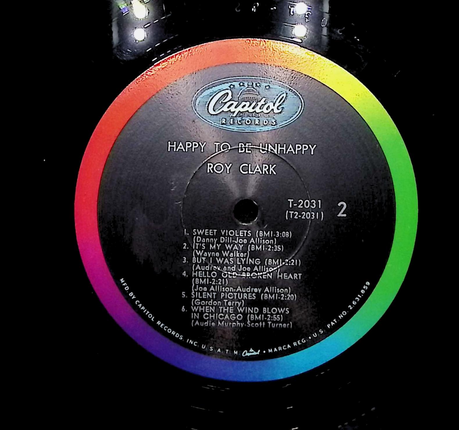 Roy Clark Happy To Be Unhappy 1964 LP Folk, World, & Country Side 1 & 2  — image 2