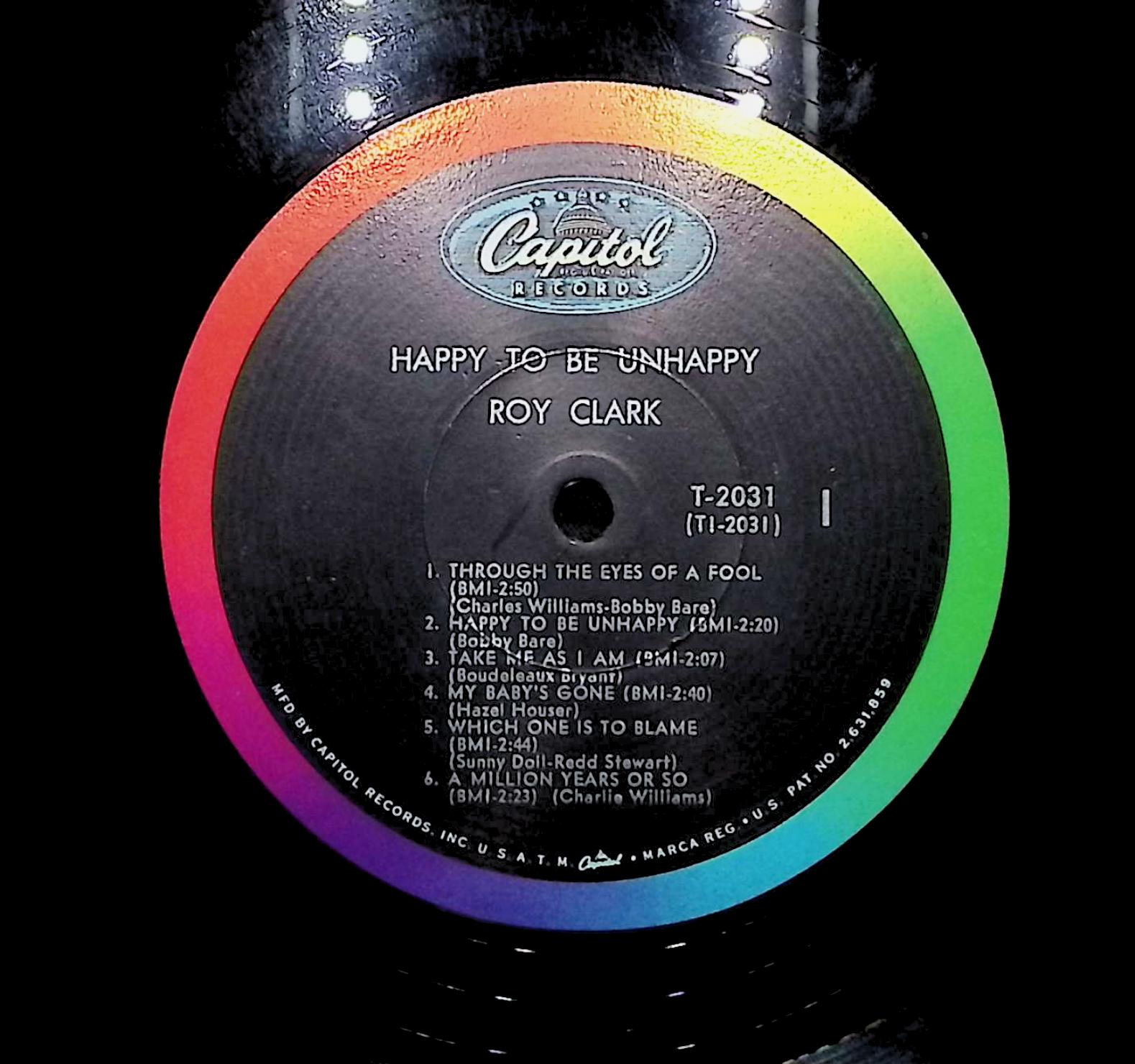 Roy Clark Happy To Be Unhappy 1964 LP Folk, World, & Country Side 1 & 2  — image 4