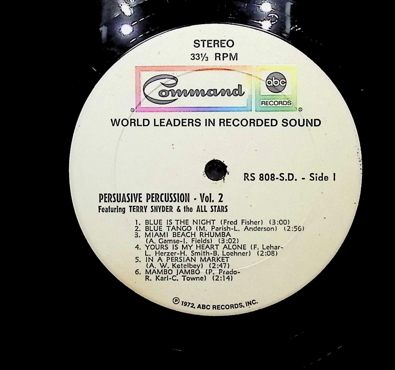 Terry Snyder And The All Stars Persuasive Percussion Volume 2 1960 LP Jazz — image 2