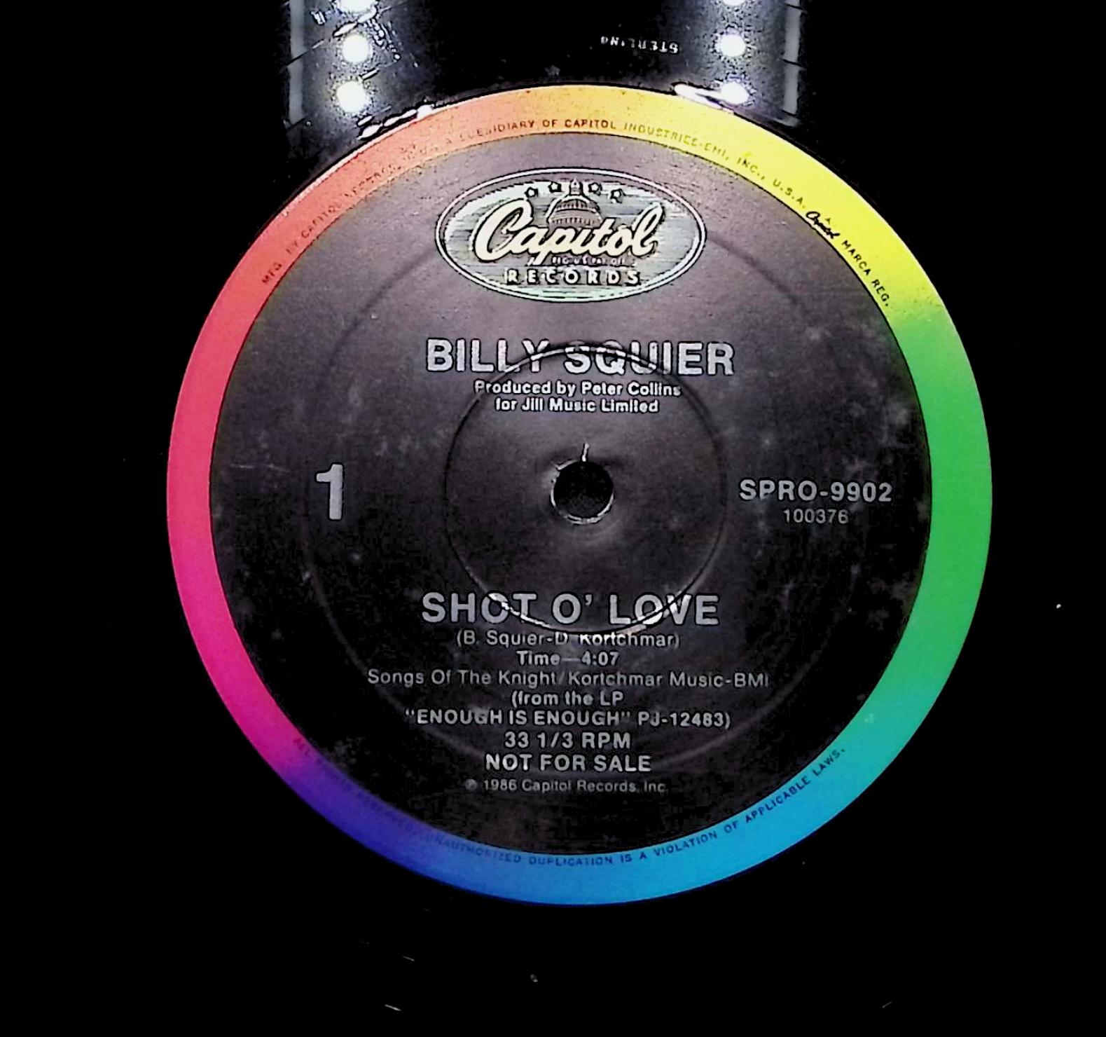 Billy Squier Shot O' Love 1986 LP Rock Side 1 & 2  — image 2